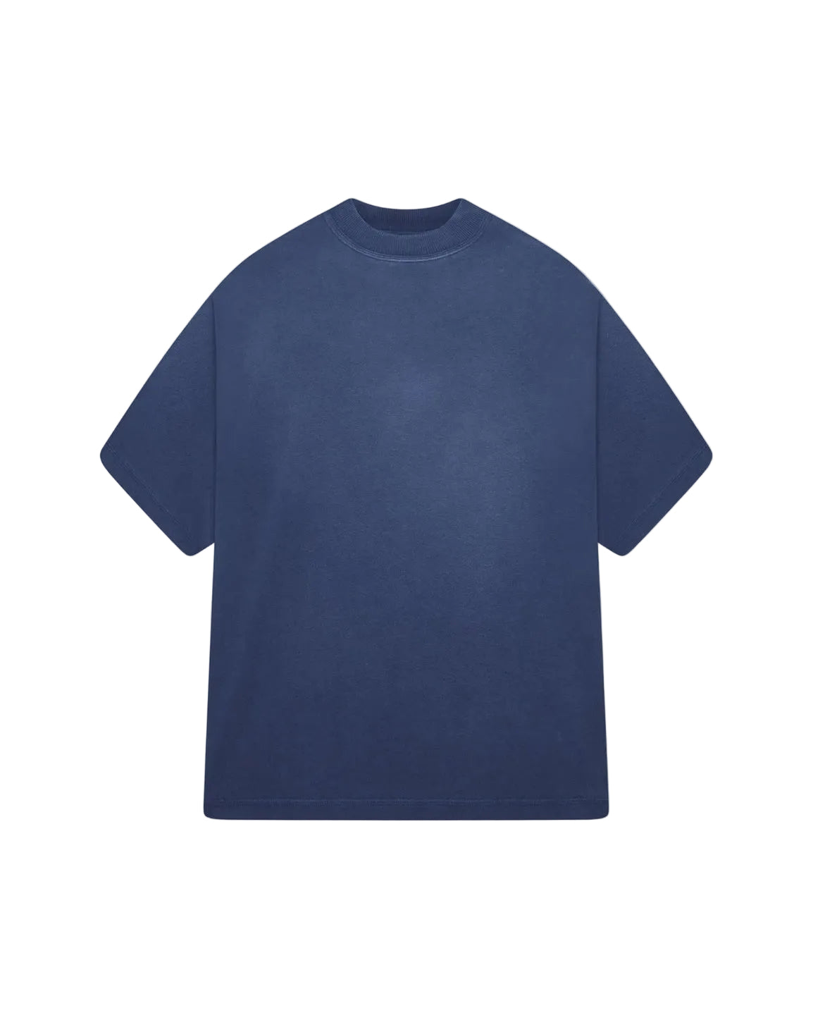 Front view of Kaizen Market Blank Heavyweight Fade Out Blue T-shirt