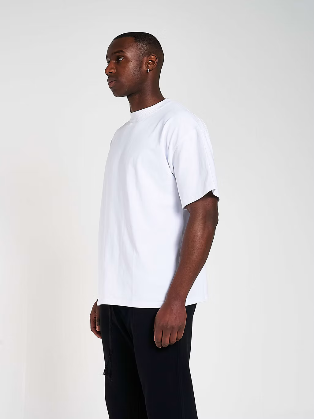 Model view of Kaizen Market Blank Heavyweight White T-shirt