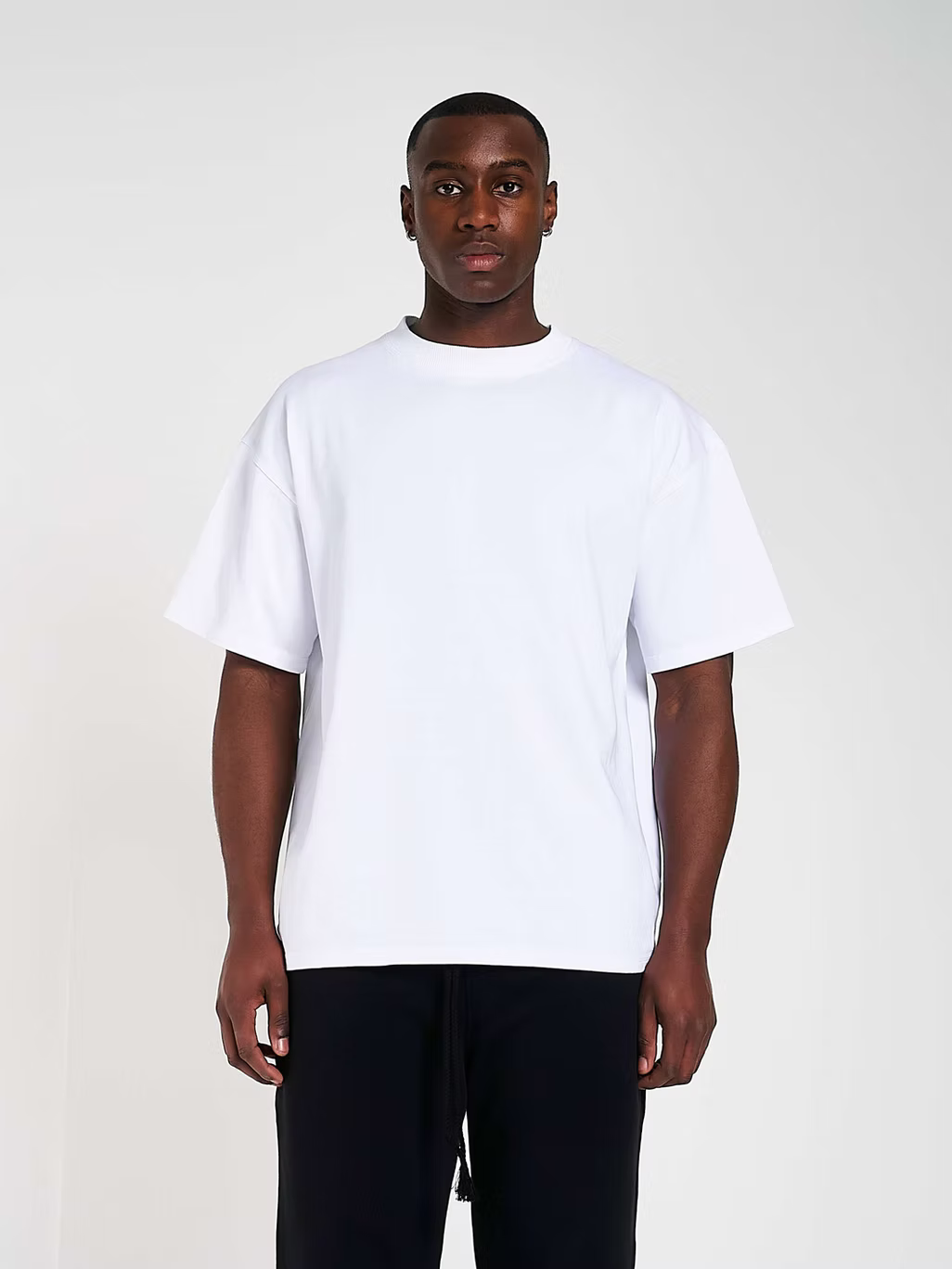 Model view of Kaizen Market Blank Heavyweight White T-shirt