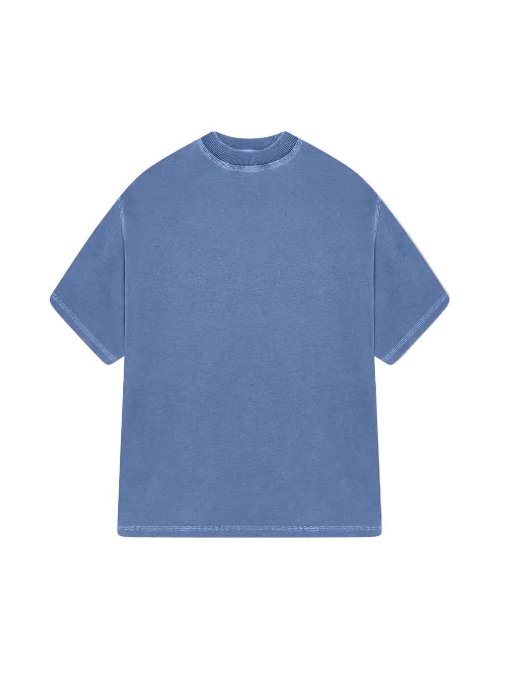 Front view of Kaizen Market Blank Heavyweight Vintage Blue T-shirts