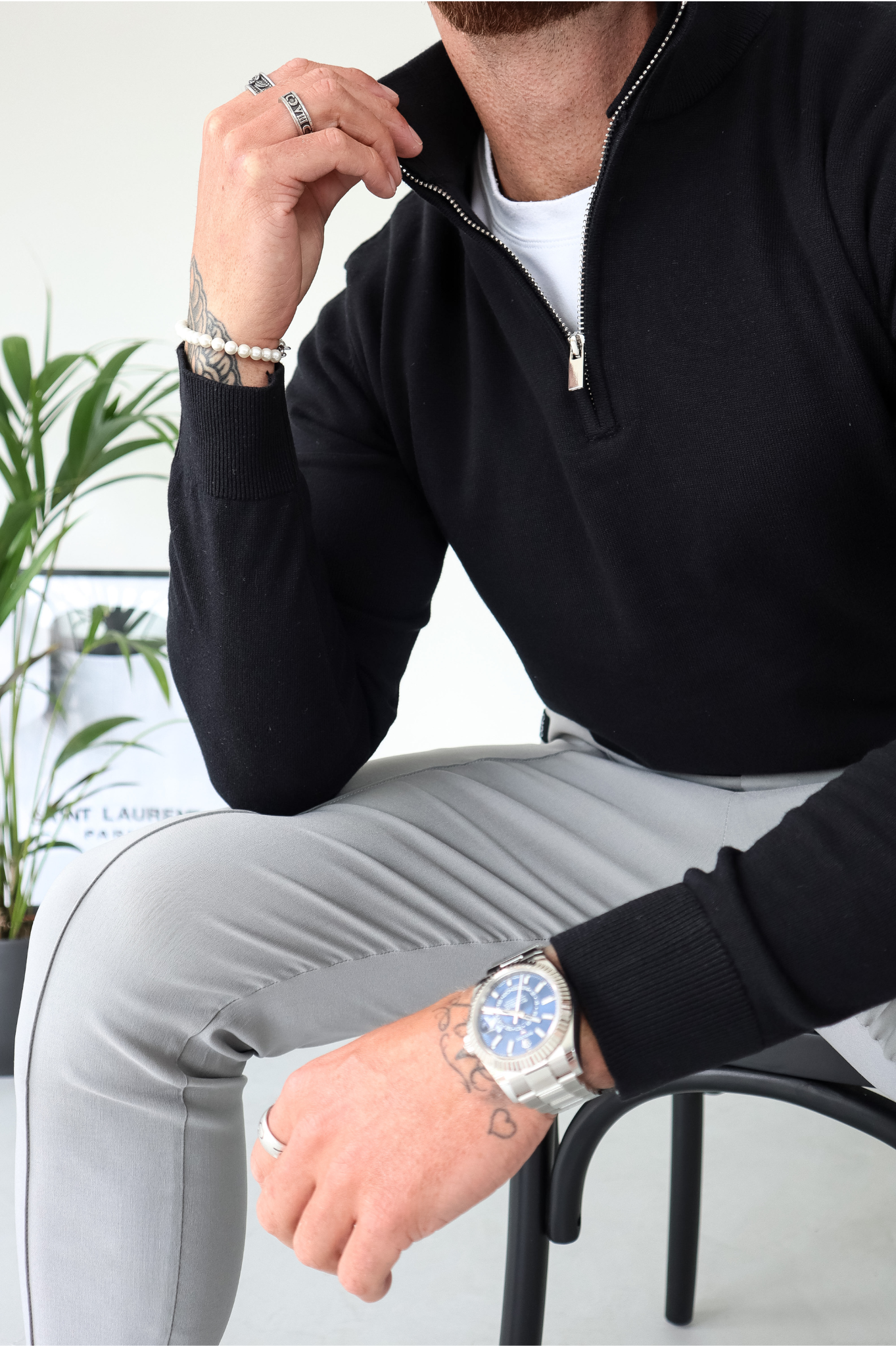 CAPO Egyptian Cotton Black 1/4 Zip