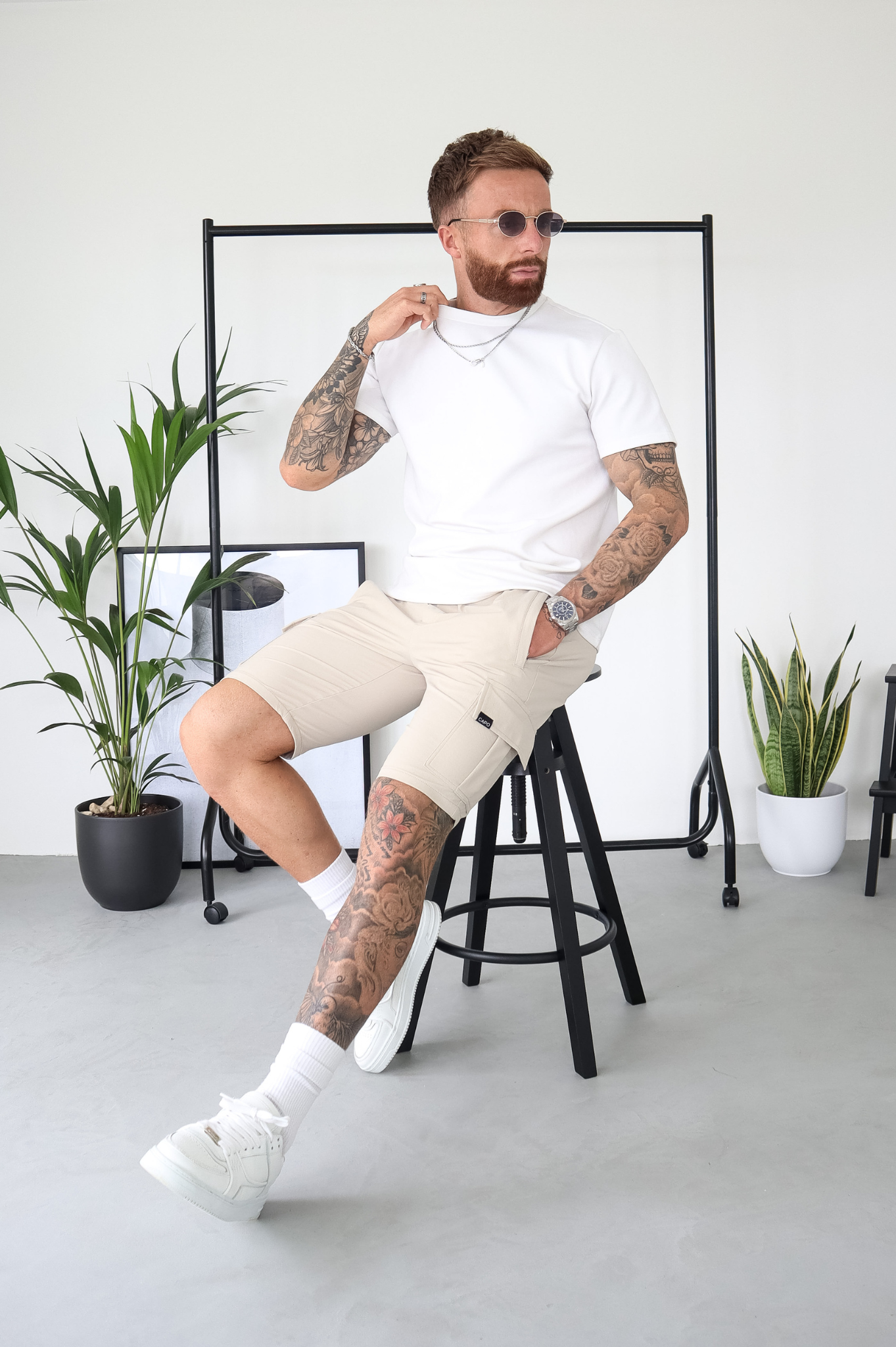 CAPO Utility Cargo Stone Shorts
