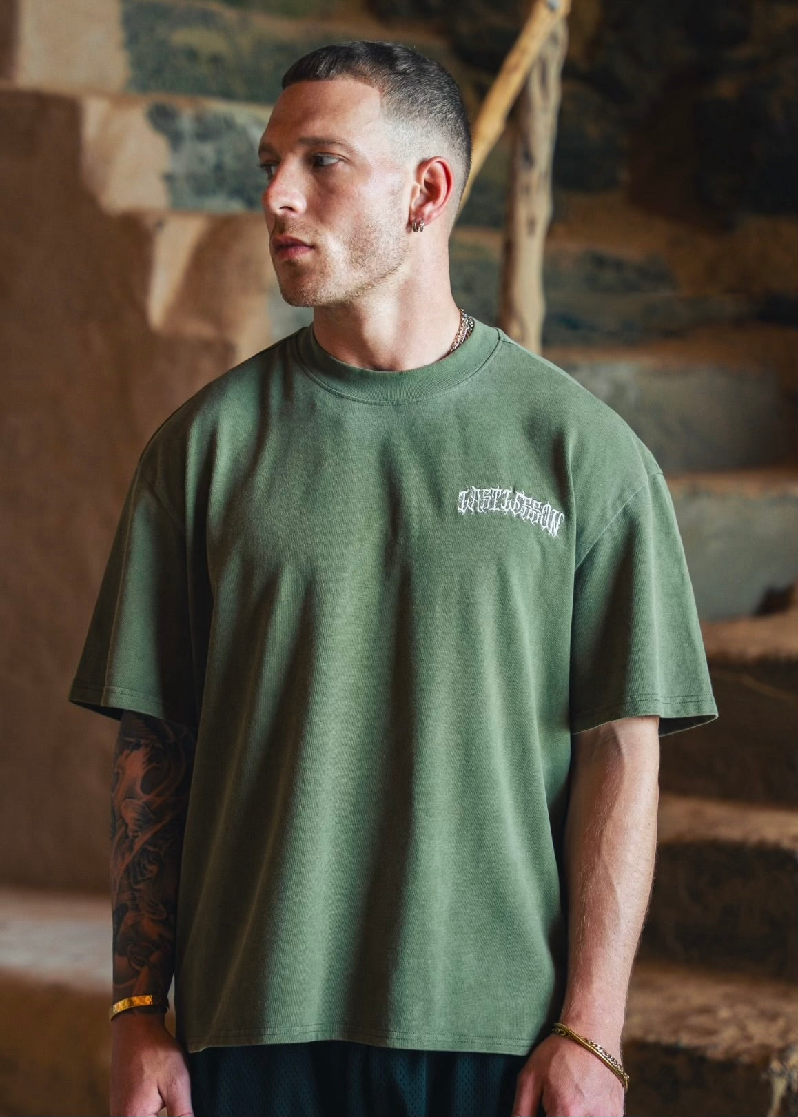 Last Lesson Script Army Green T-Shirt