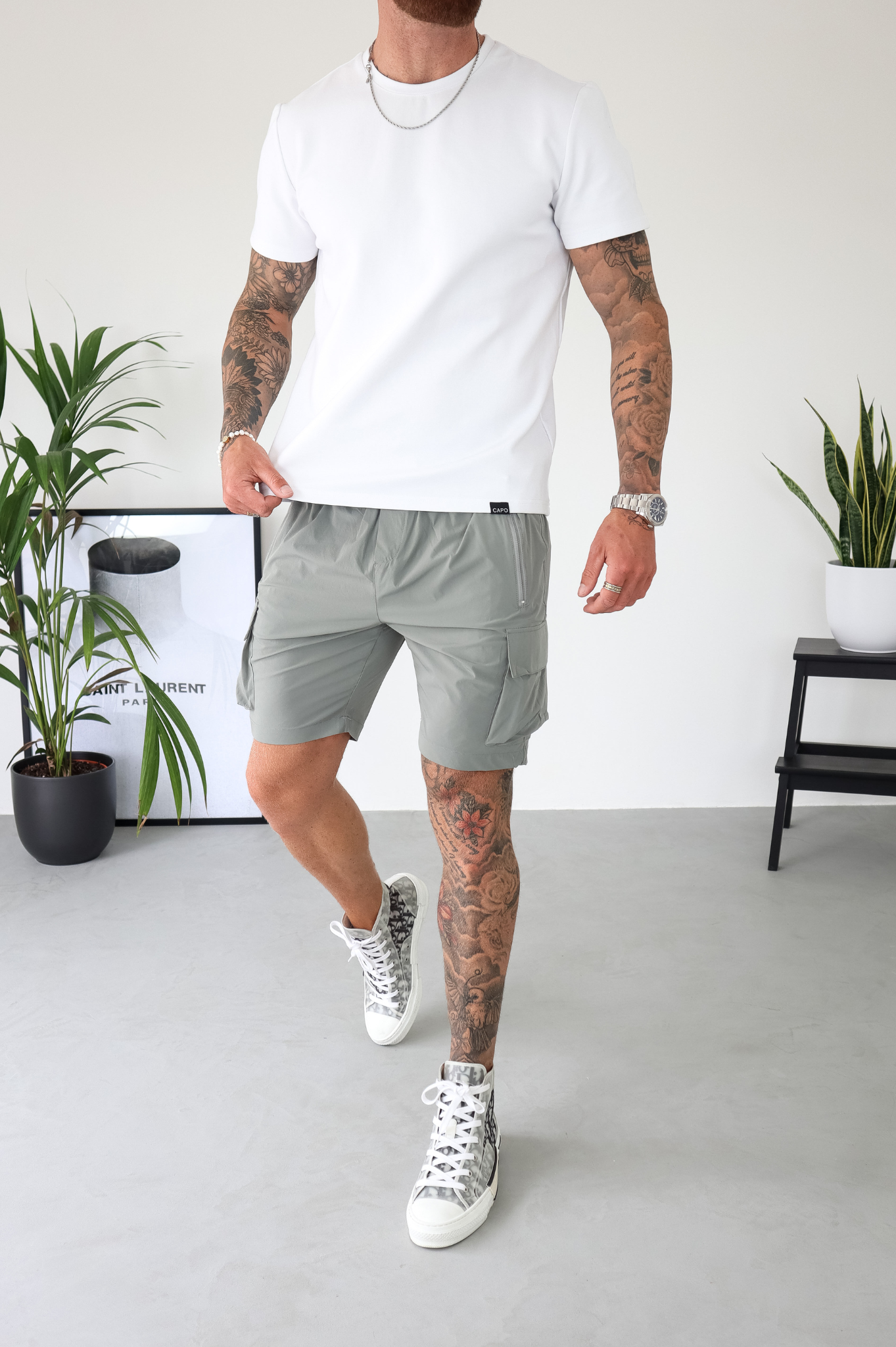 CAPO Lightweight Light Grey Cargo Shorts