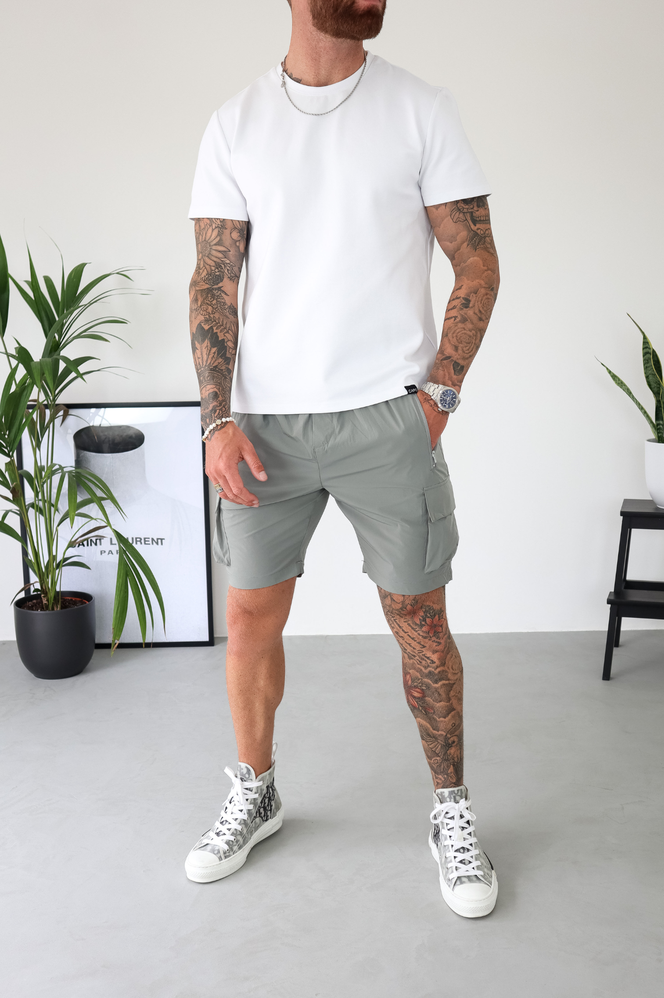 CAPO Lightweight Light Grey Cargo Shorts