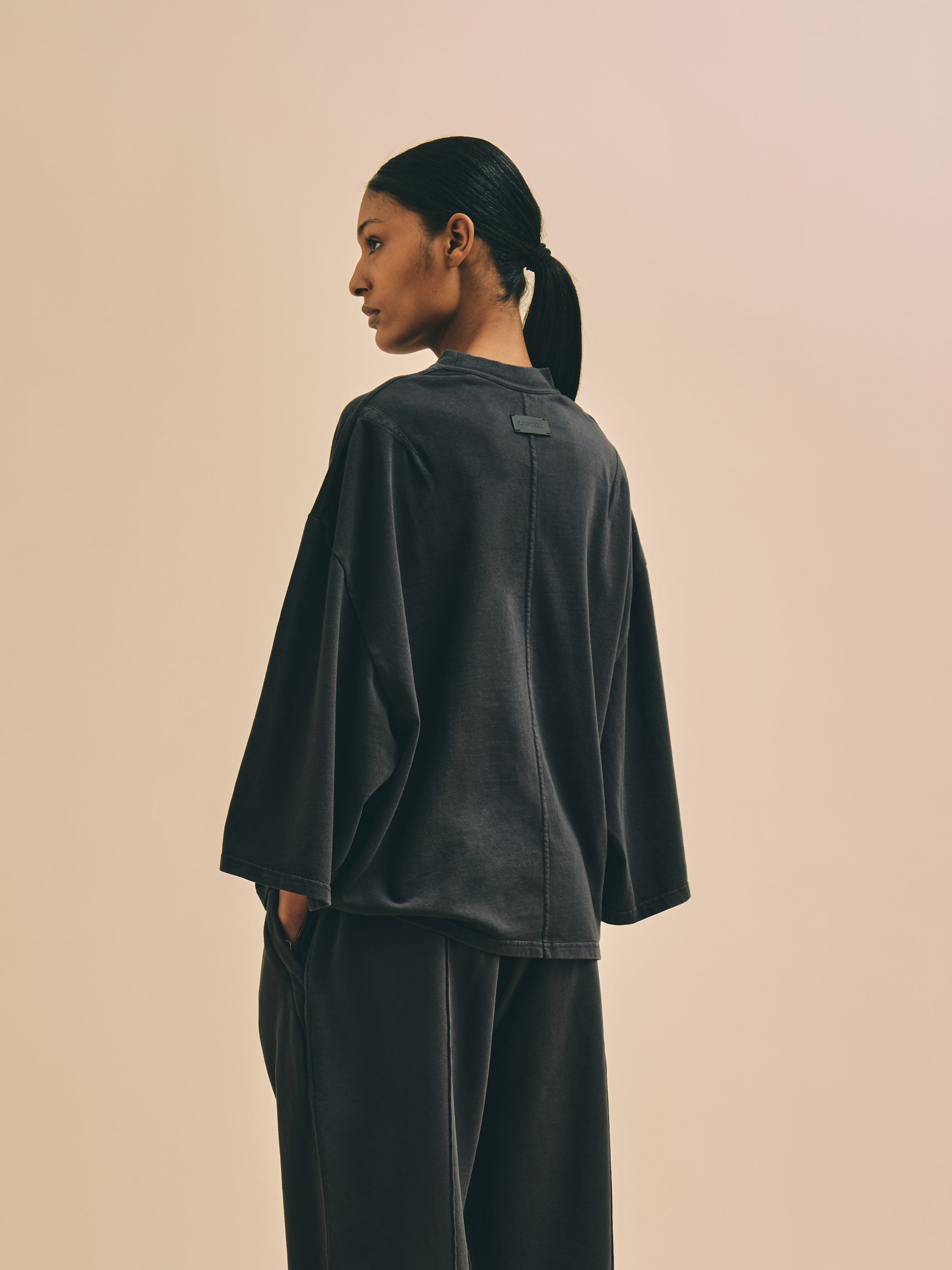 Florence Black Crop Charcoal T-Shirt