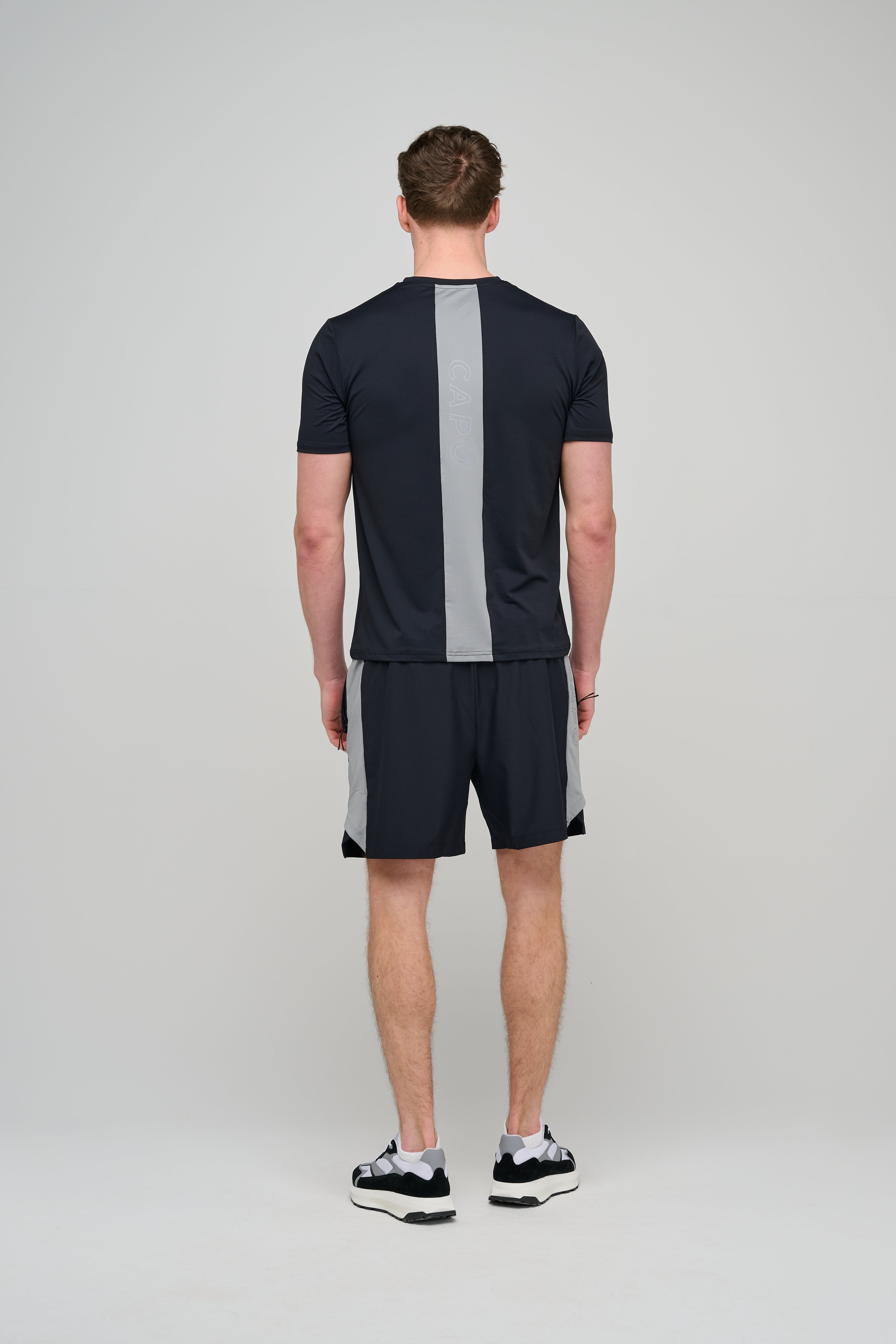 Back view of CAPO Active Performance Black Shorts