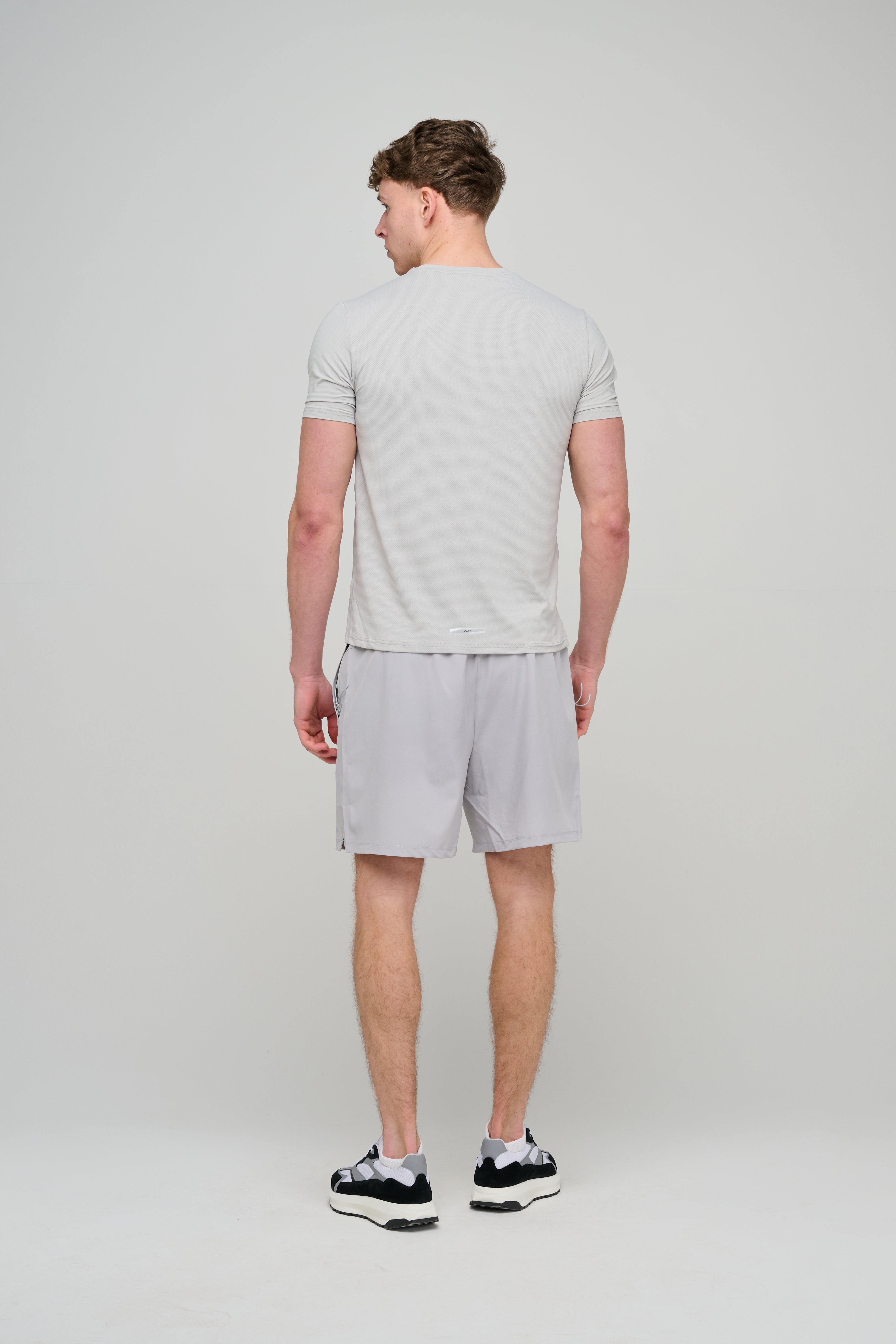Back view of CAPO Active Core Grey Shorts