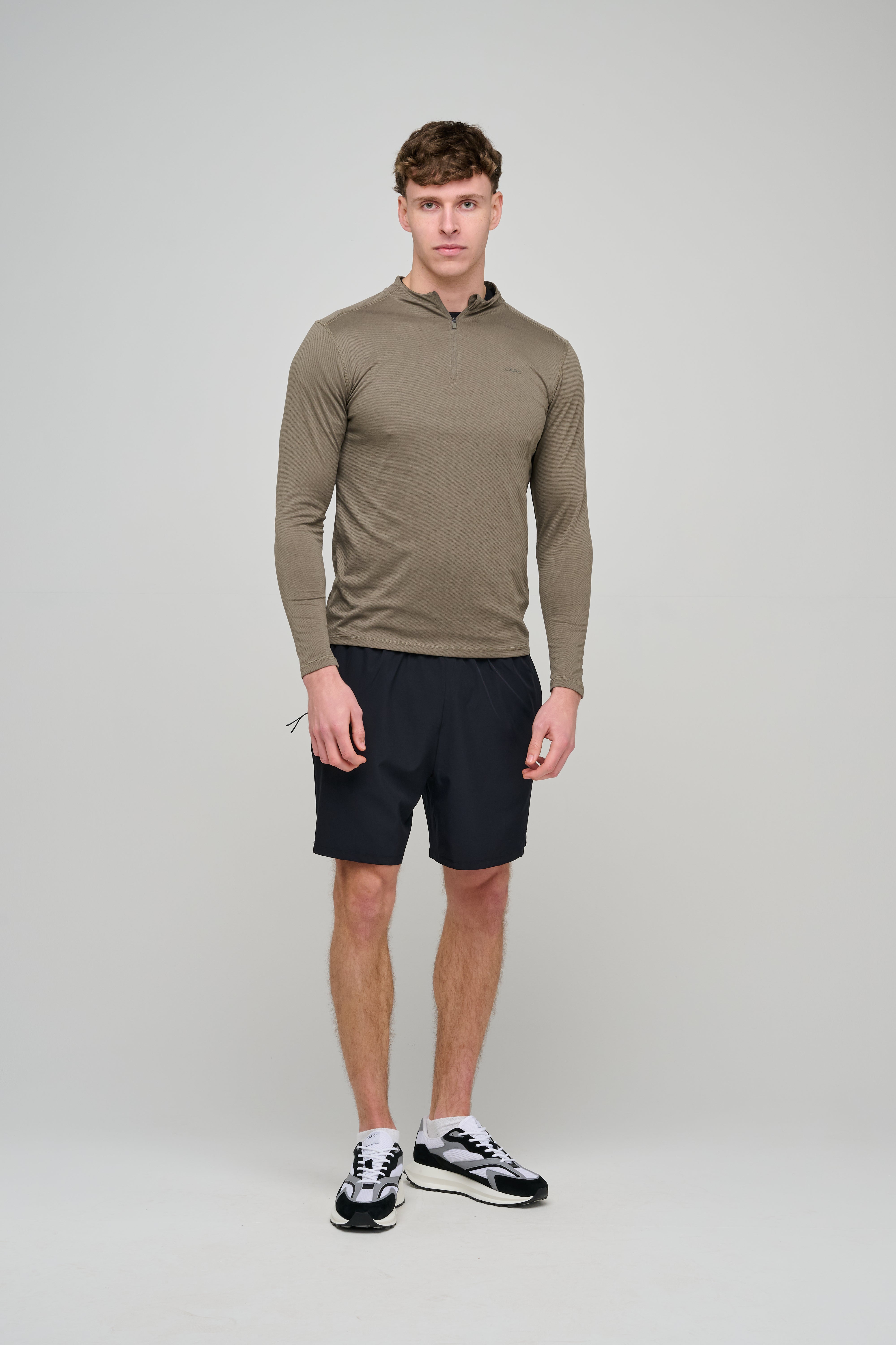 Model view of CAPO Active Core Black Shorts