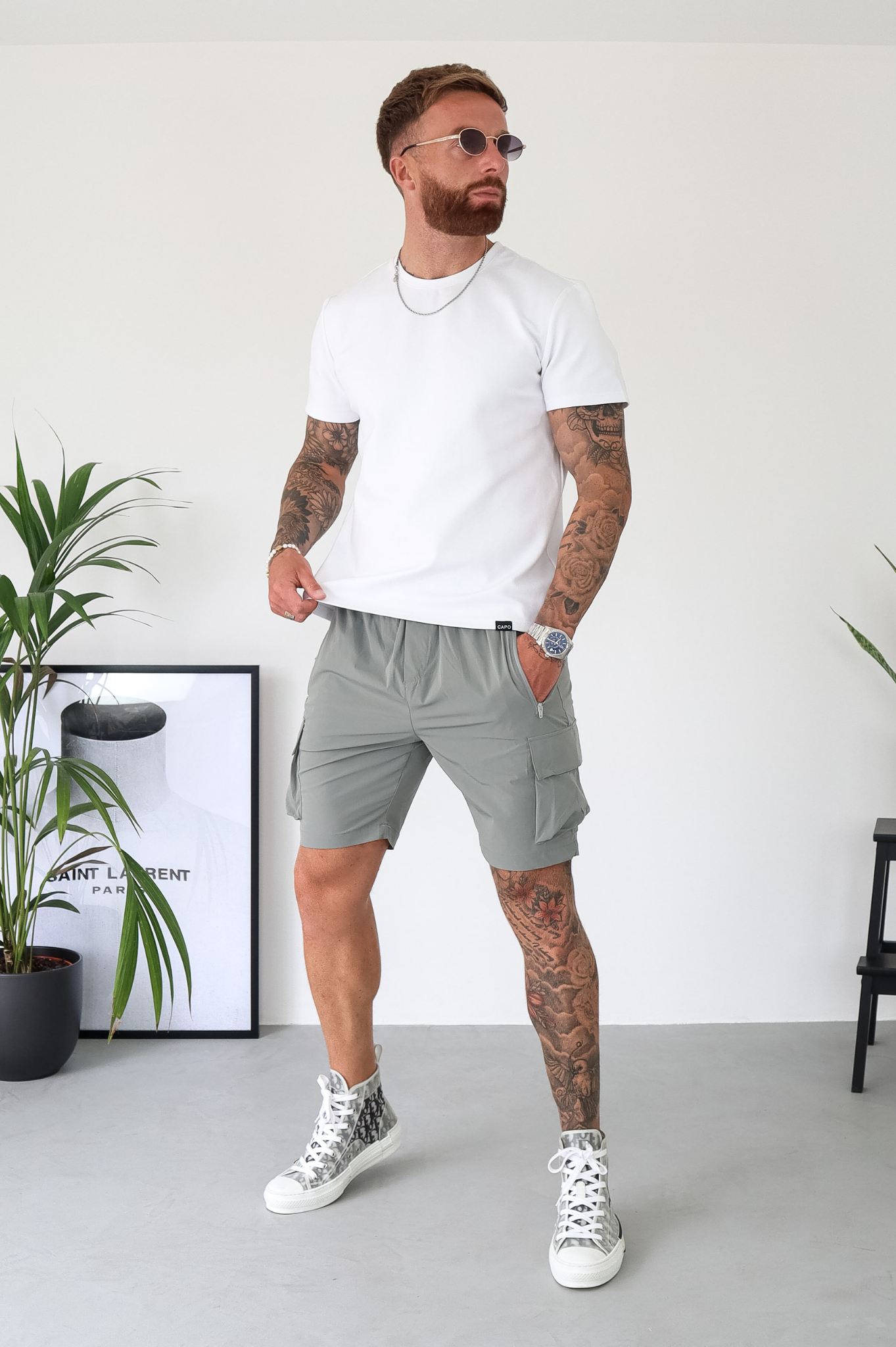 CAPO Lightweight Light Grey Cargo Shorts