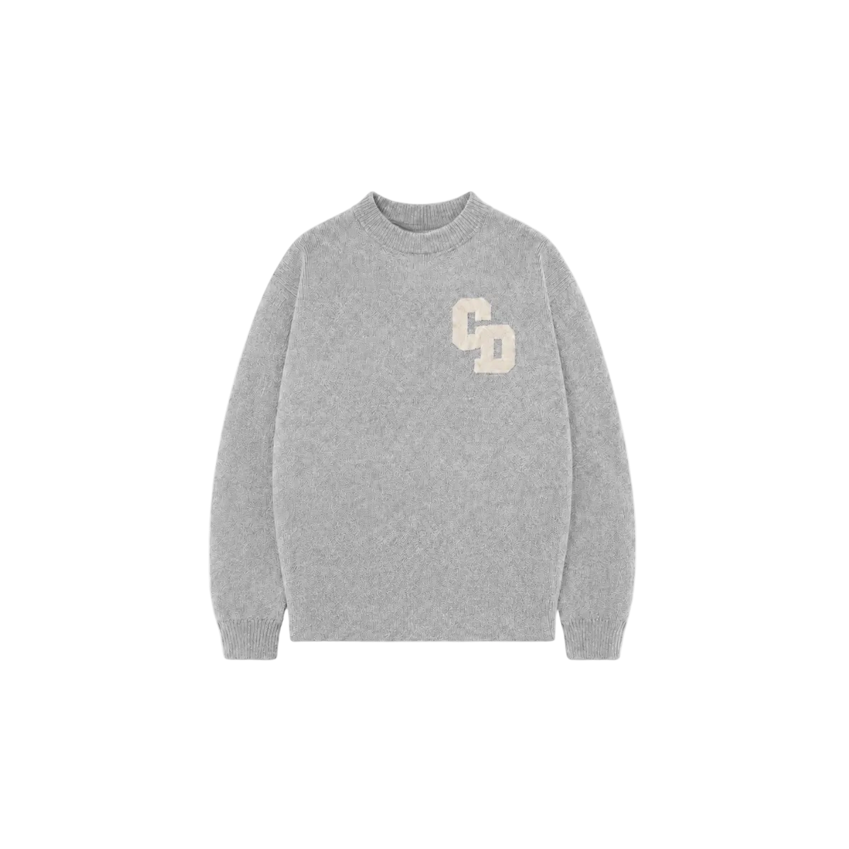 Front view of Cardair CD Logo Knit Grey Sweatshirt