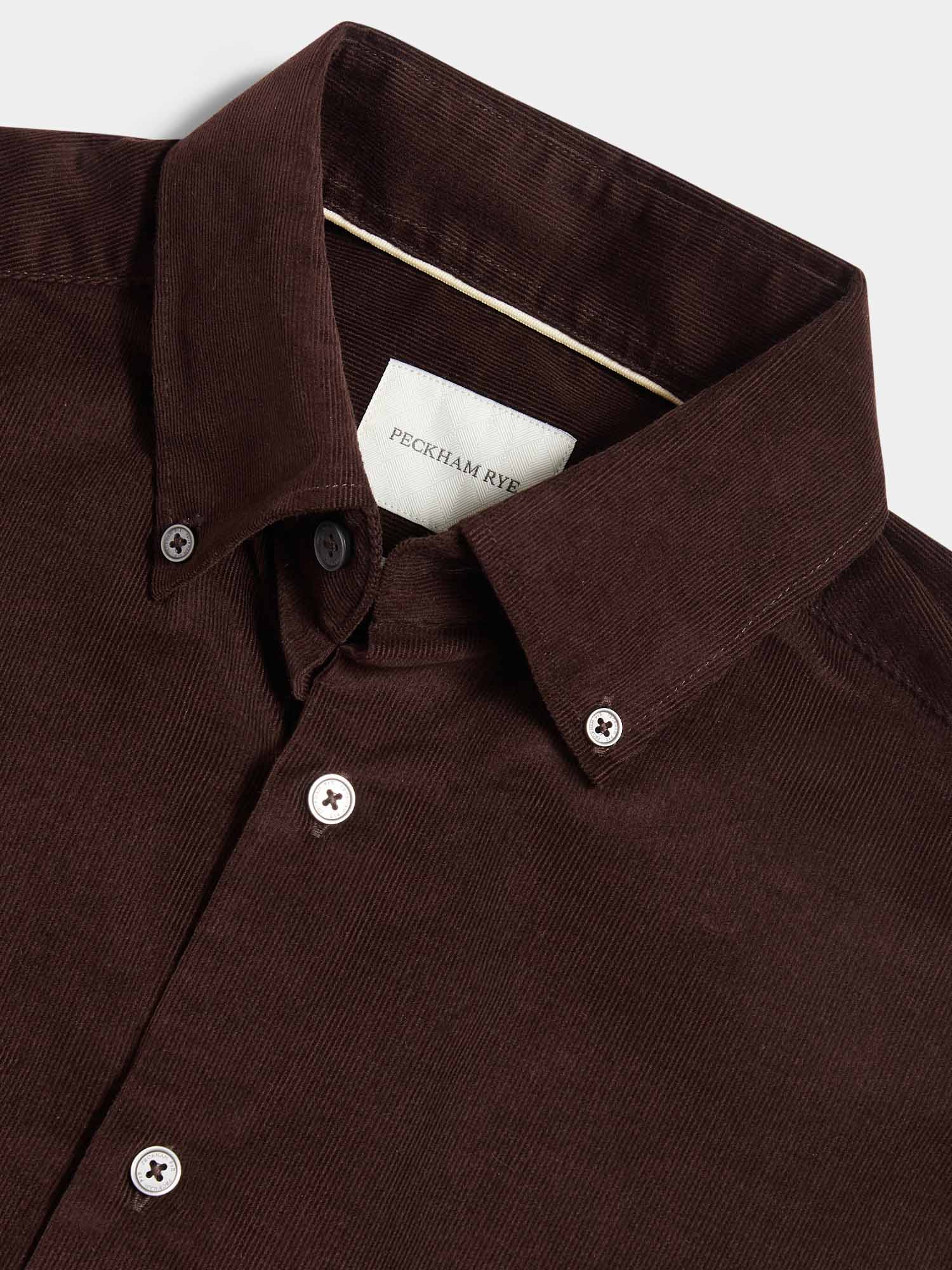 Peckham Rye Micro Cord Button Java Down Shirt