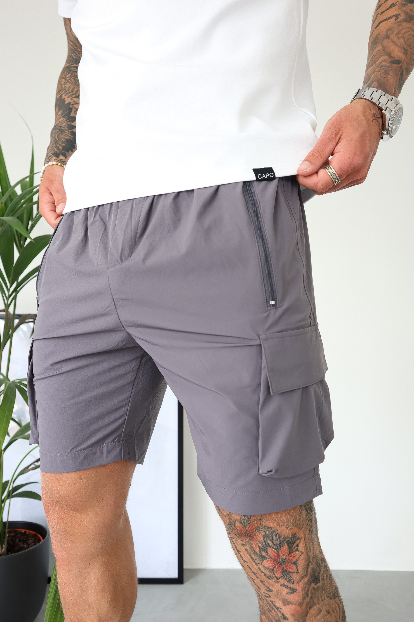 CAPO Lightweight Dark Grey Cargo Shorts