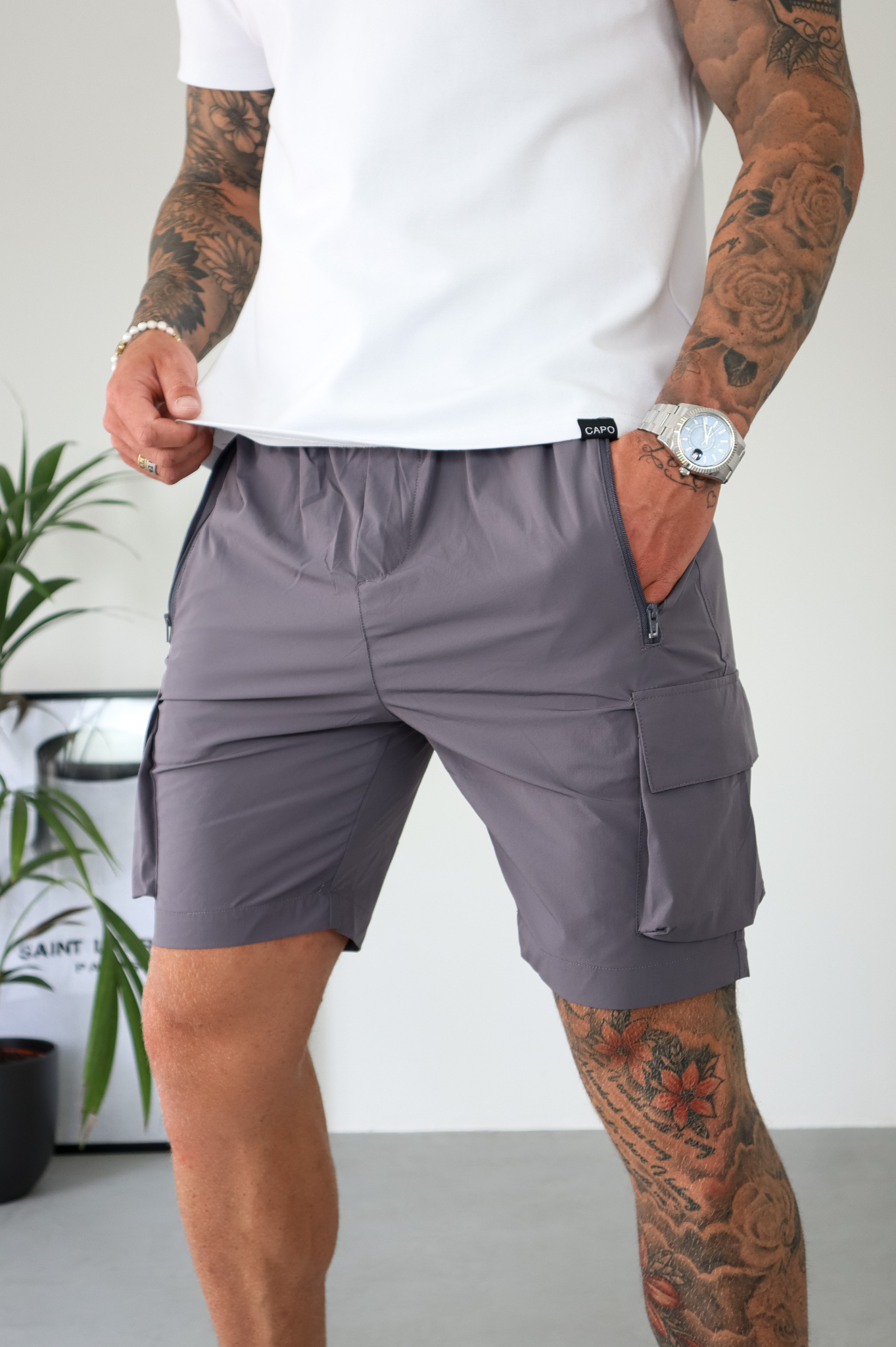 CAPO Lightweight Dark Grey Cargo Shorts