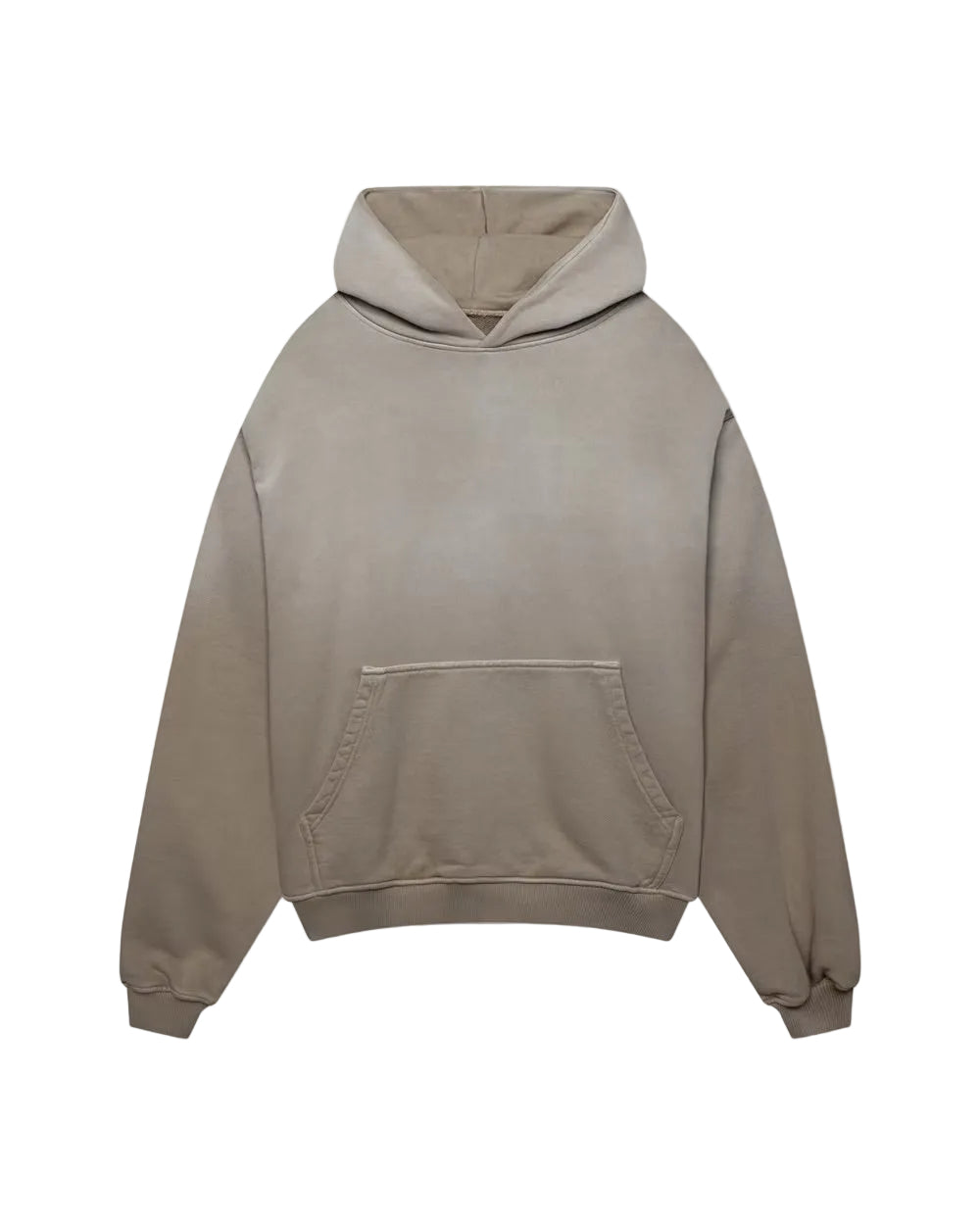 Front view of Kaizen Market Blank Heavyweight Fade Out Mocha Hoodie
