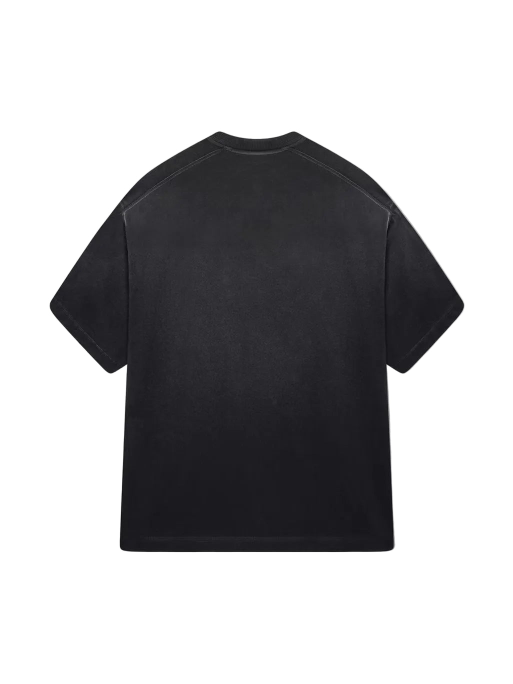 Back view of Kaizen Market Blank Heavyweight Fade Out Black T-shirt