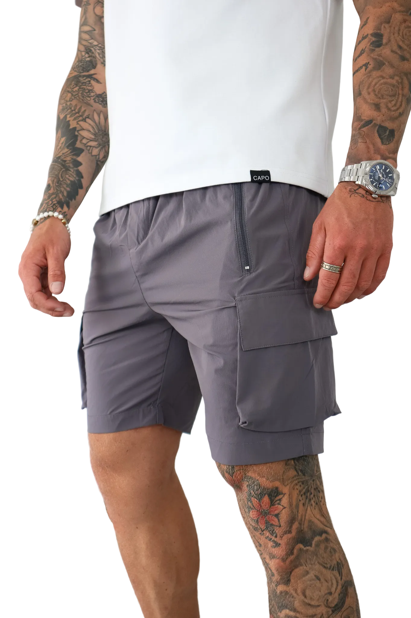 CAPO Lightweight Dark Grey Cargo Shorts
