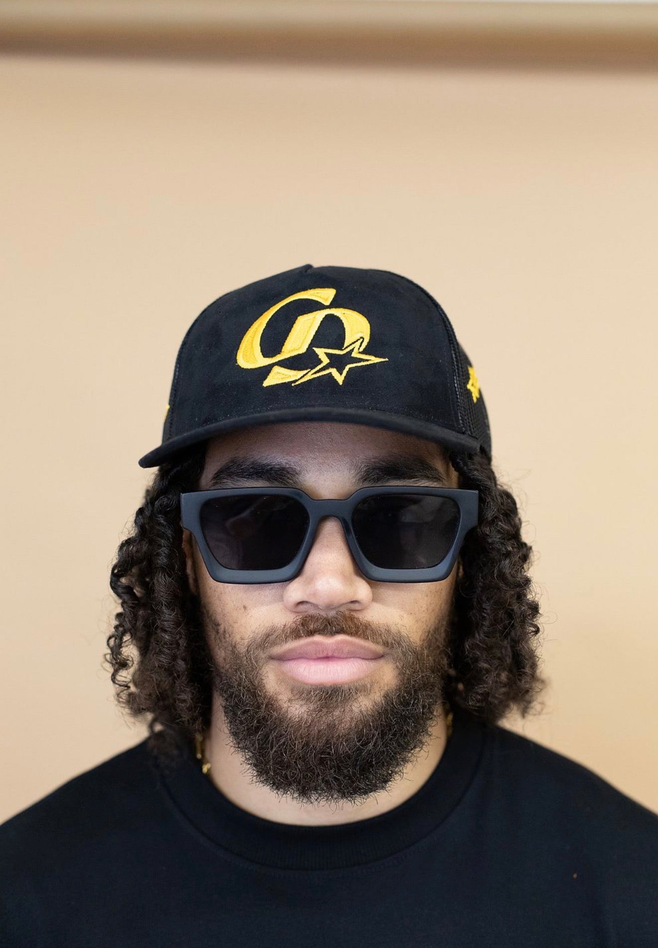 Cardair CD Star Suede Black Yellow Trucker Cap