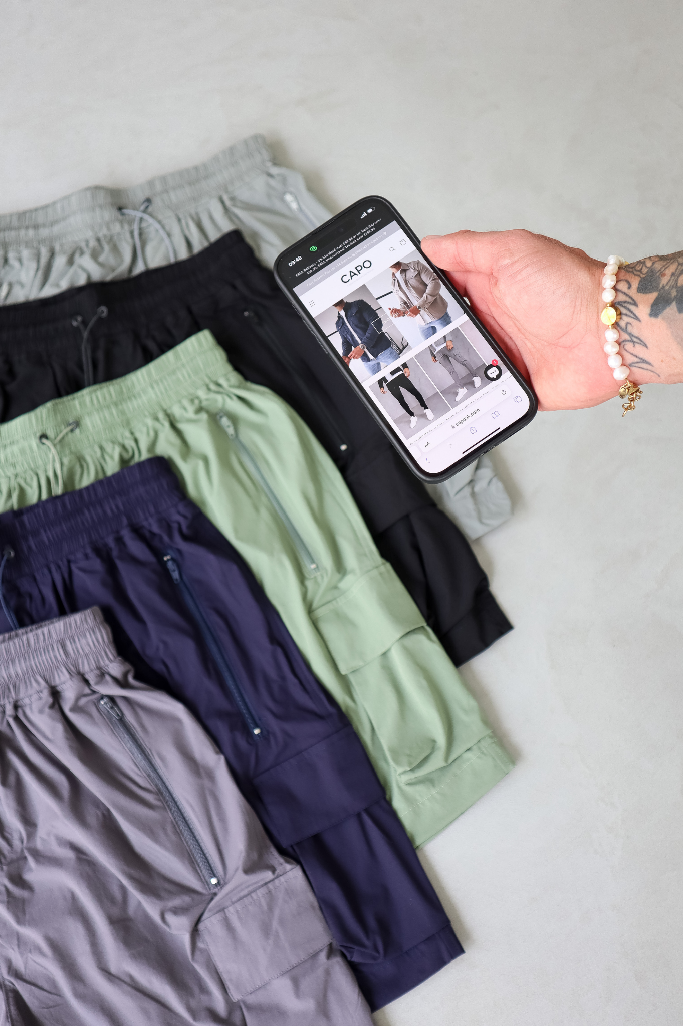 CAPO Lightweight Light Grey Cargo Shorts