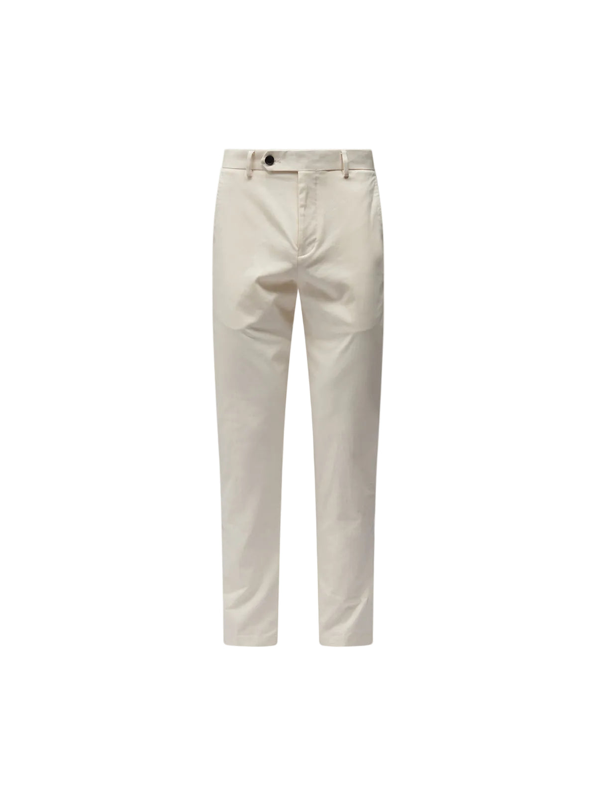 Front View of Peckham Rye Stretch Egret Cotton Trouser