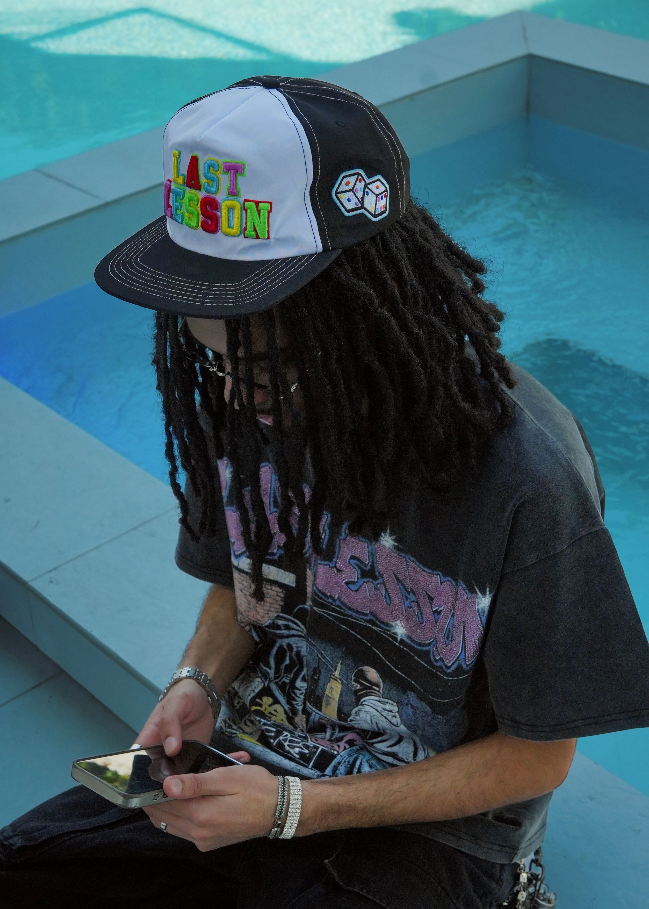 Last Lesson Washed Graffiti Black T-Shirt