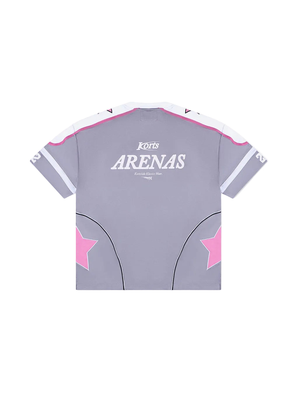 Back view of kortsiide Arenas Jersey Grey T-Shirt