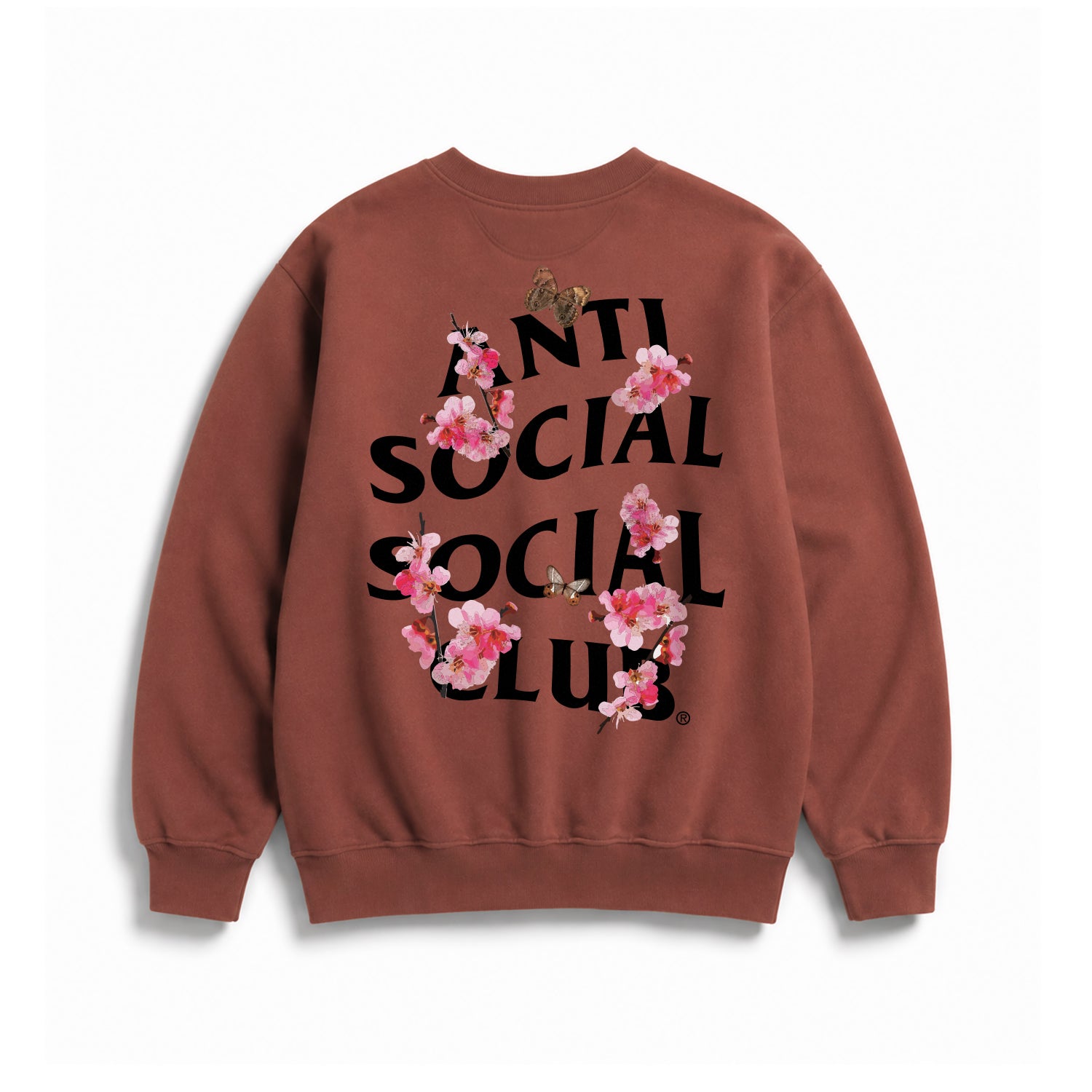 Back View of Anti Social Social Club Kids Kkotch Brown Sweatshirt