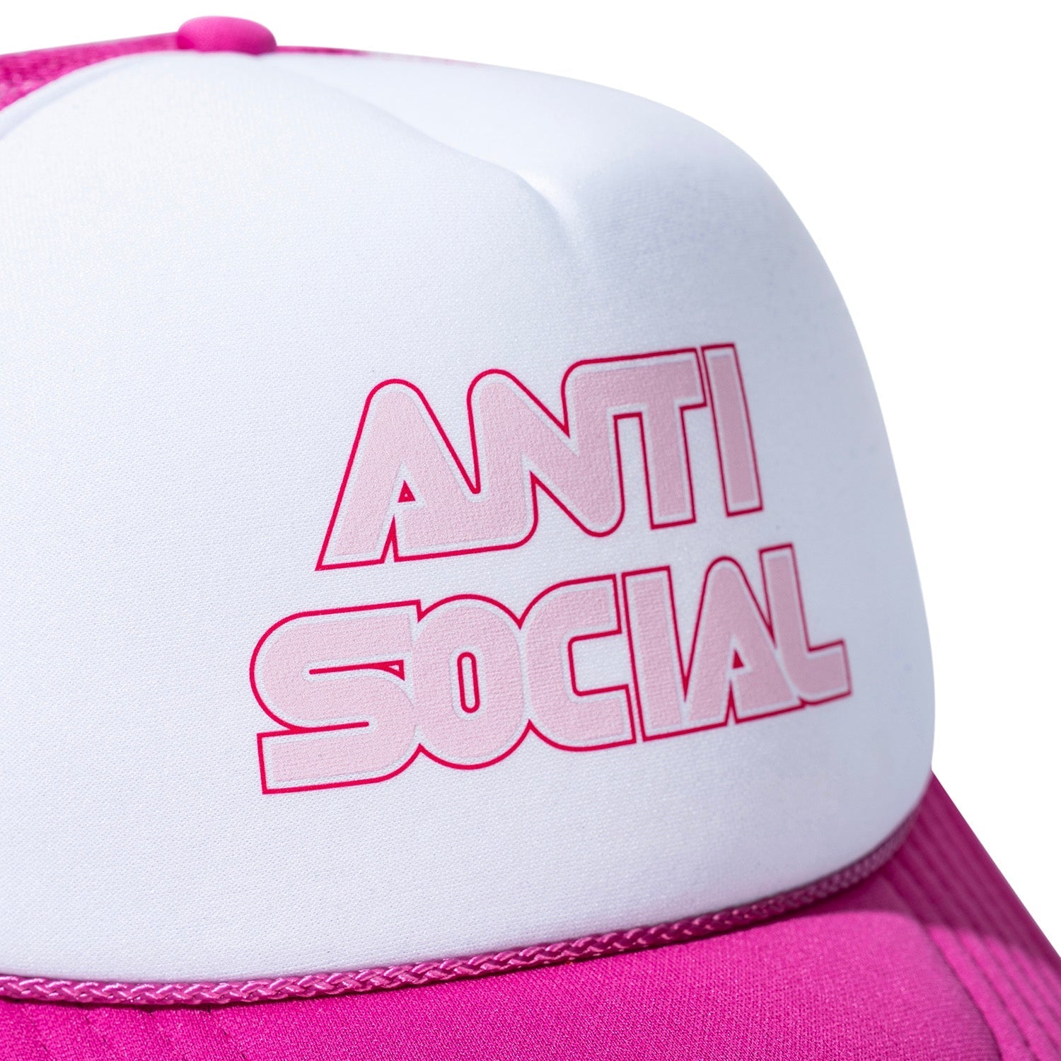 Logo view of Antisocialsocialclub.co.uk Racing Trucker Pink Caps & Hats