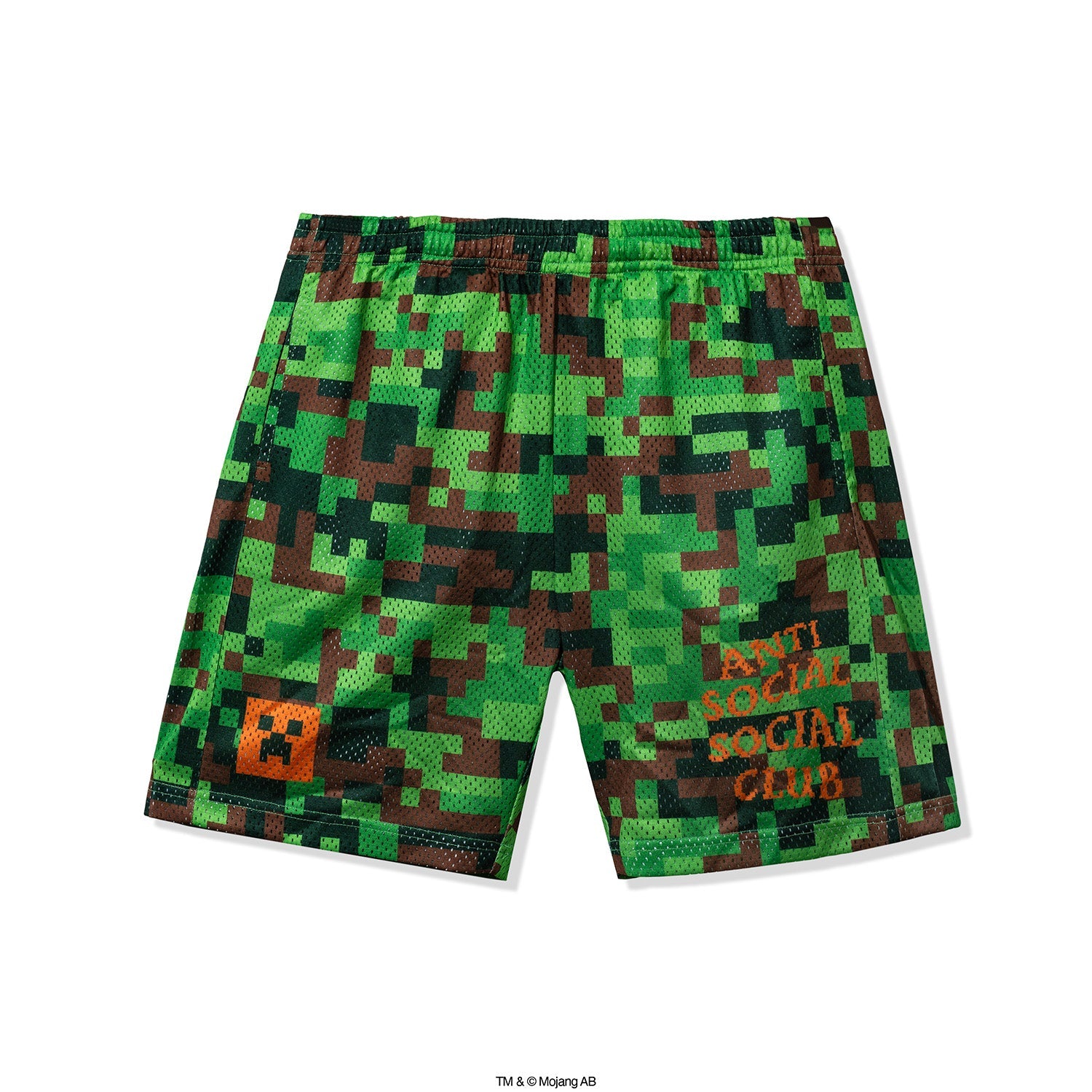 Anti Social Social Club x Minecraft Pixel Mesh Camo Green Shorts