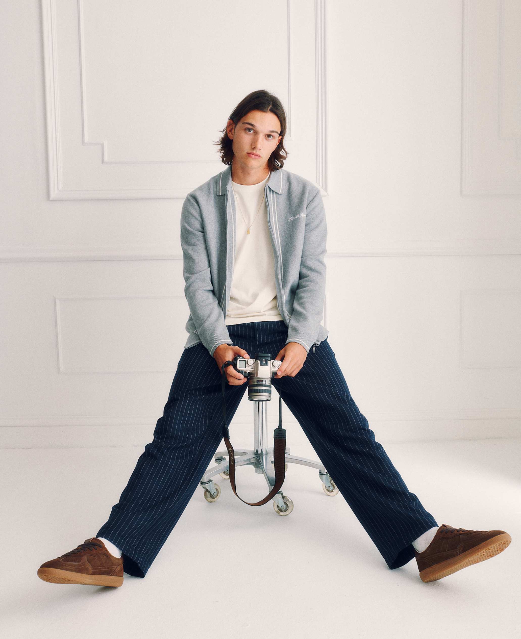 Alma De Ace Zela Knitted Grey Jacket