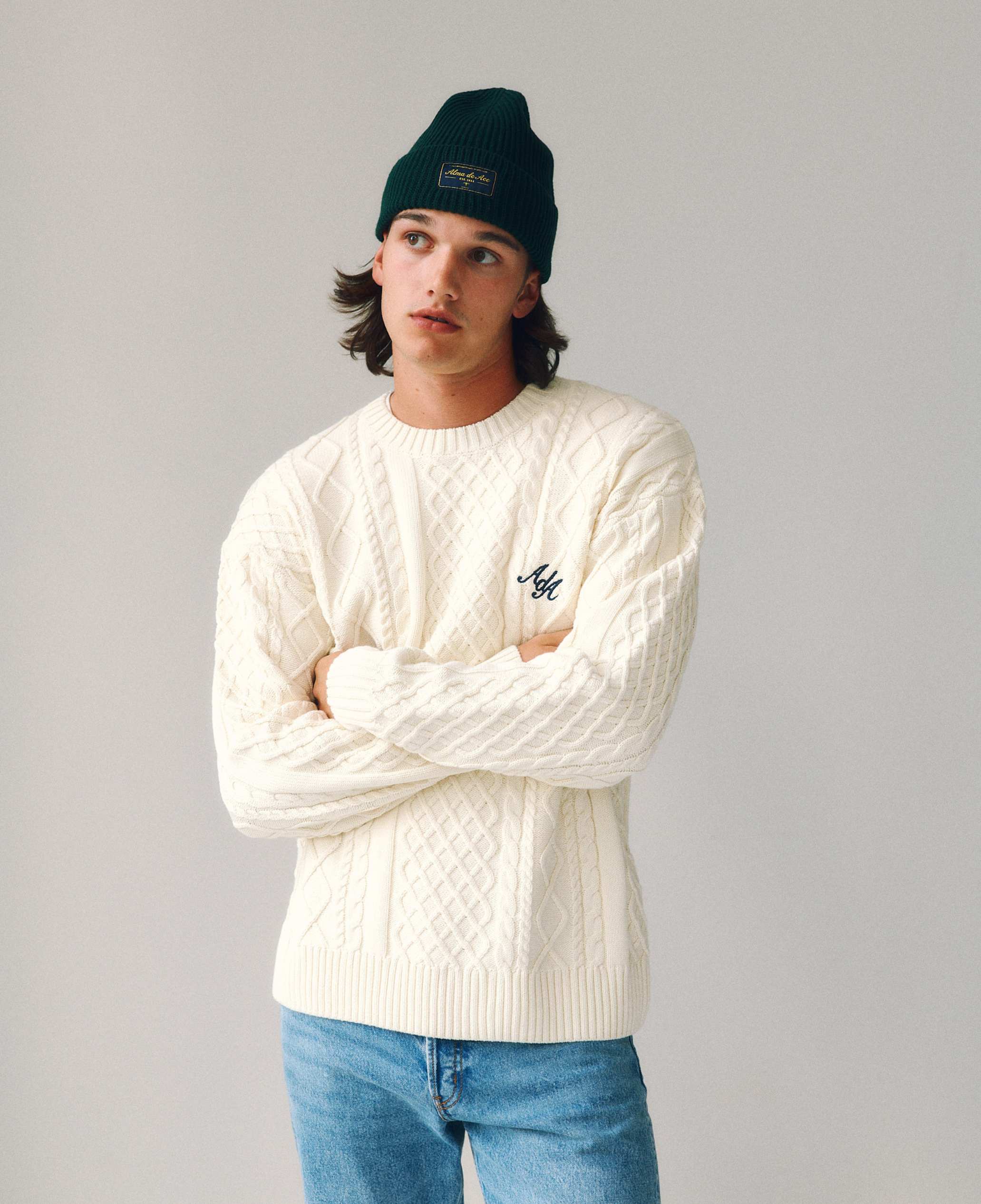 Alma De Ace Lucia Knitted Cream Sweatshirt