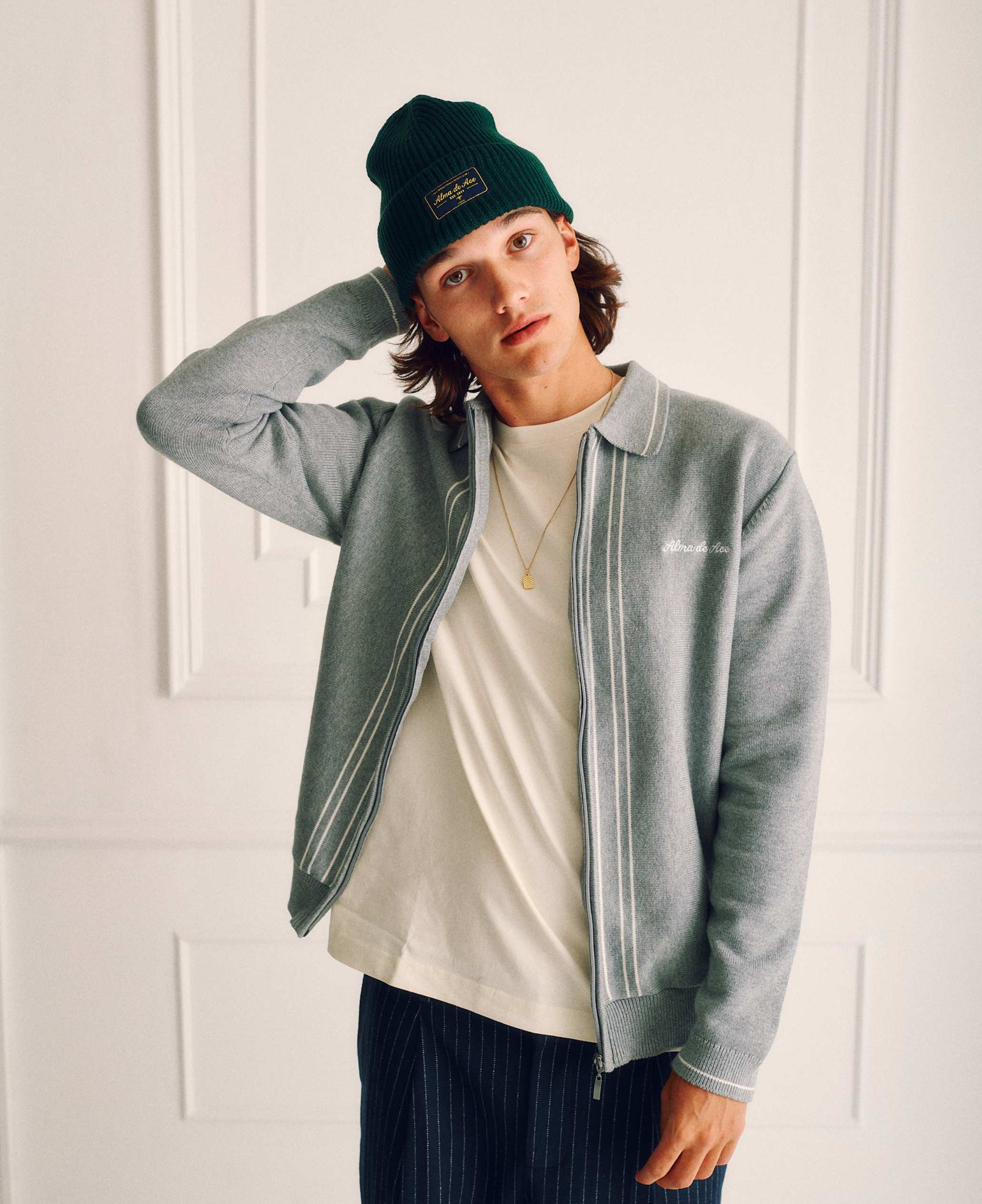 Alma De Ace Zela Knitted Grey Jacket