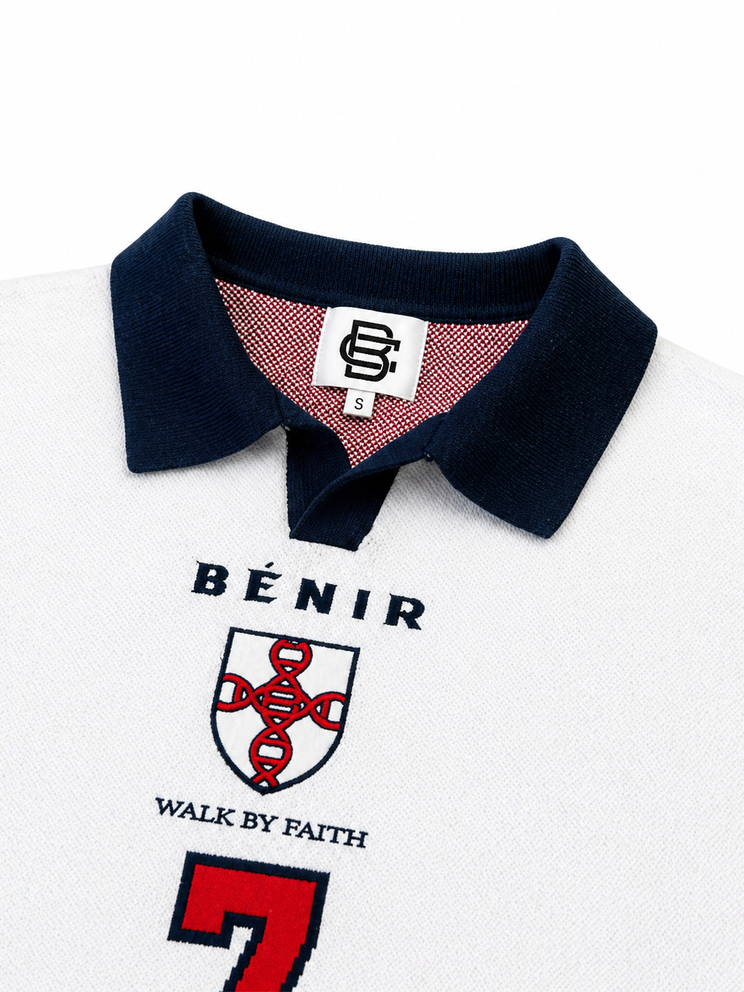 Bénir Clothing 98 Becks Inspired Knit White Polo Shirt