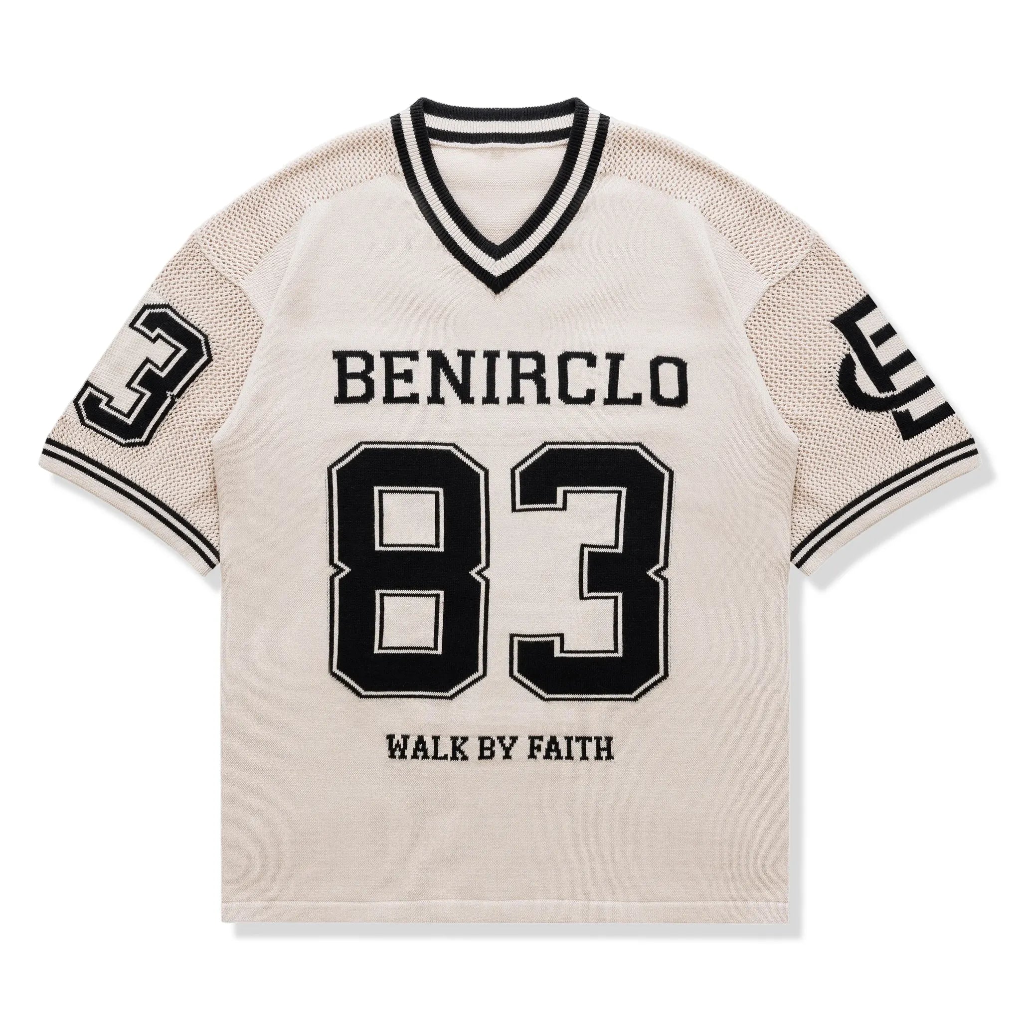 Front View of Bénir Clothing God's Timing 83 Knit Cream Jersey