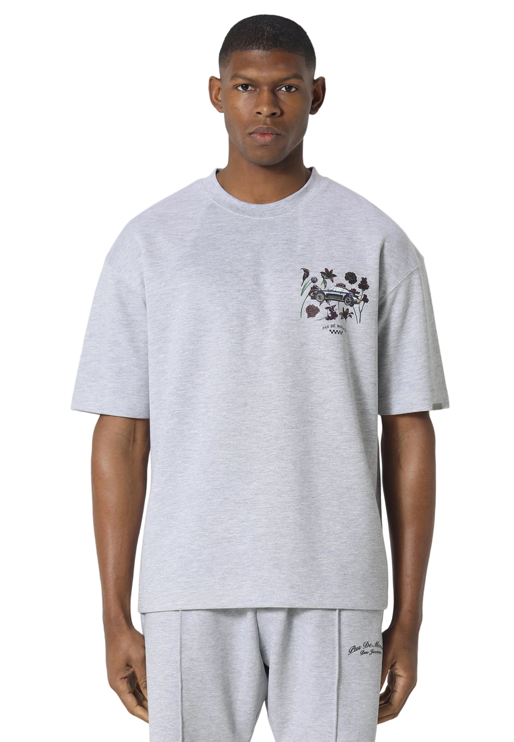Pas De Monaco Bloom Torque Marl Grey T-Shirt