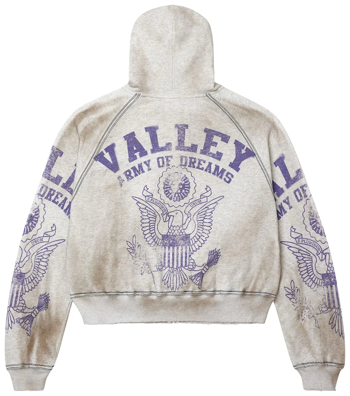Vale Forever Valley Dreams Army Dirt Grey Zip-Up Hoodie | sku 