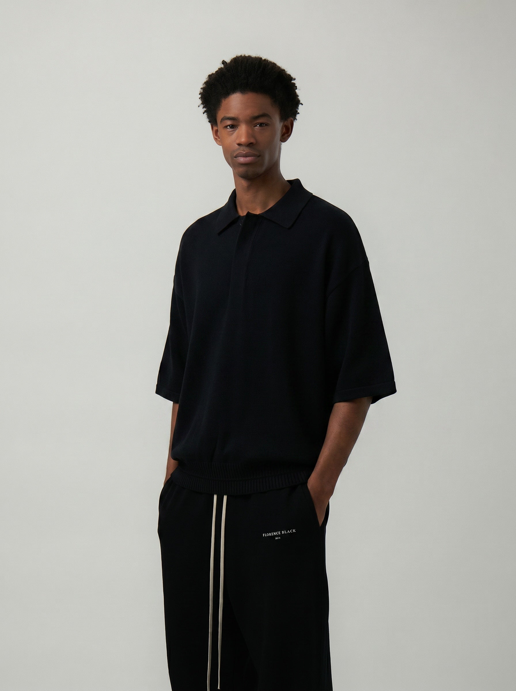 Florence Black Bella Knit Black Polo Shirts