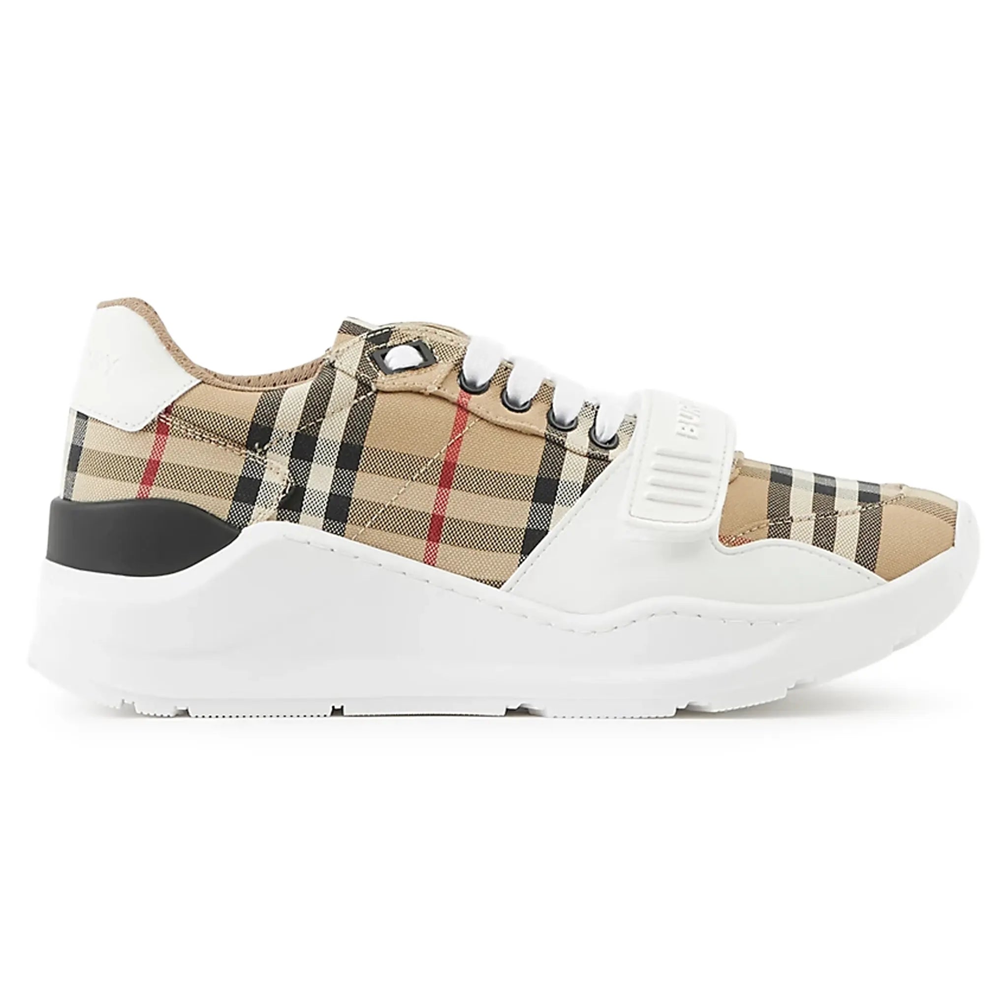 Side View of Burberry Vintage Check Cotton Sneaker