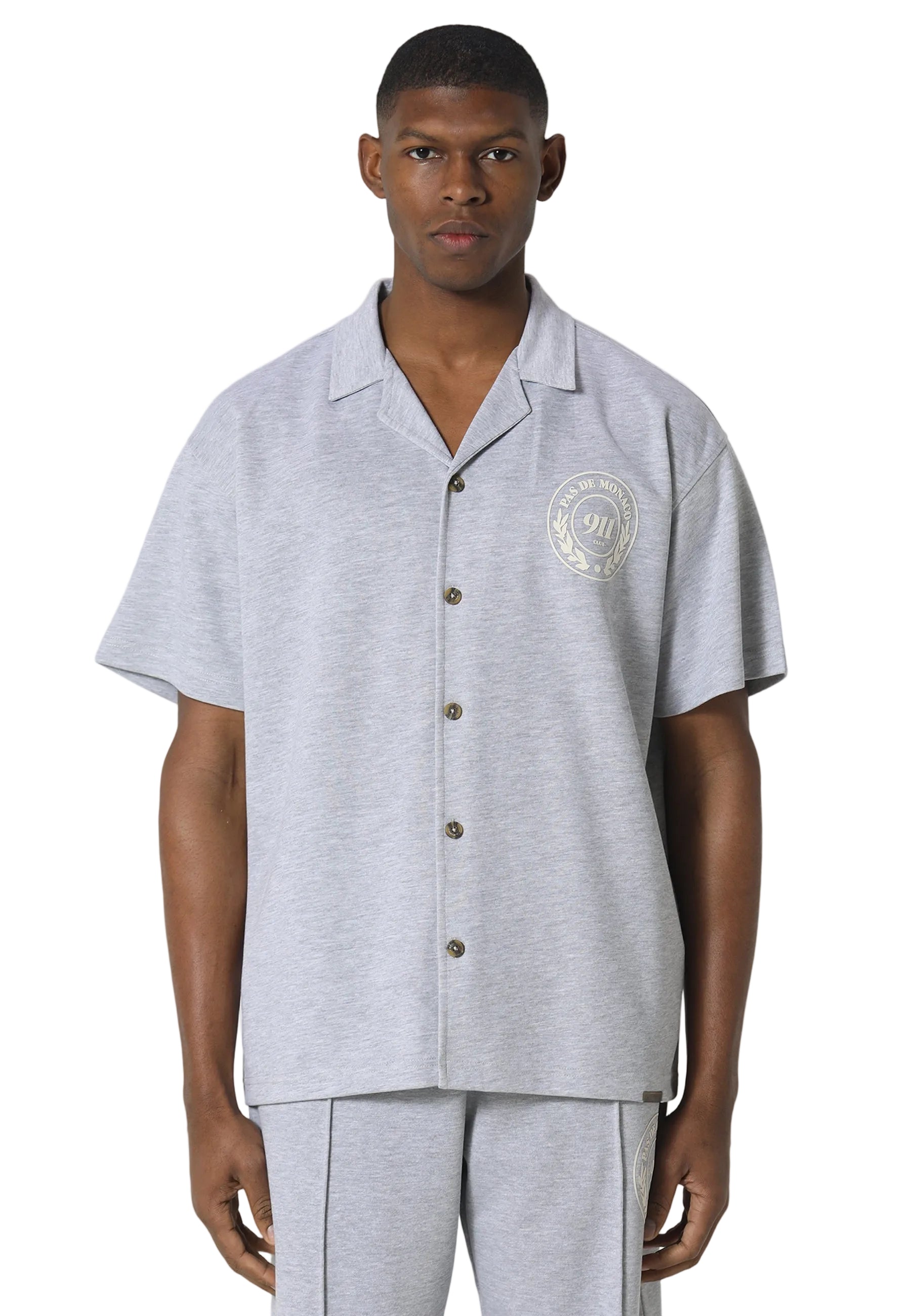 Pas De Monaco Carerra Line Marl Grey Shirt