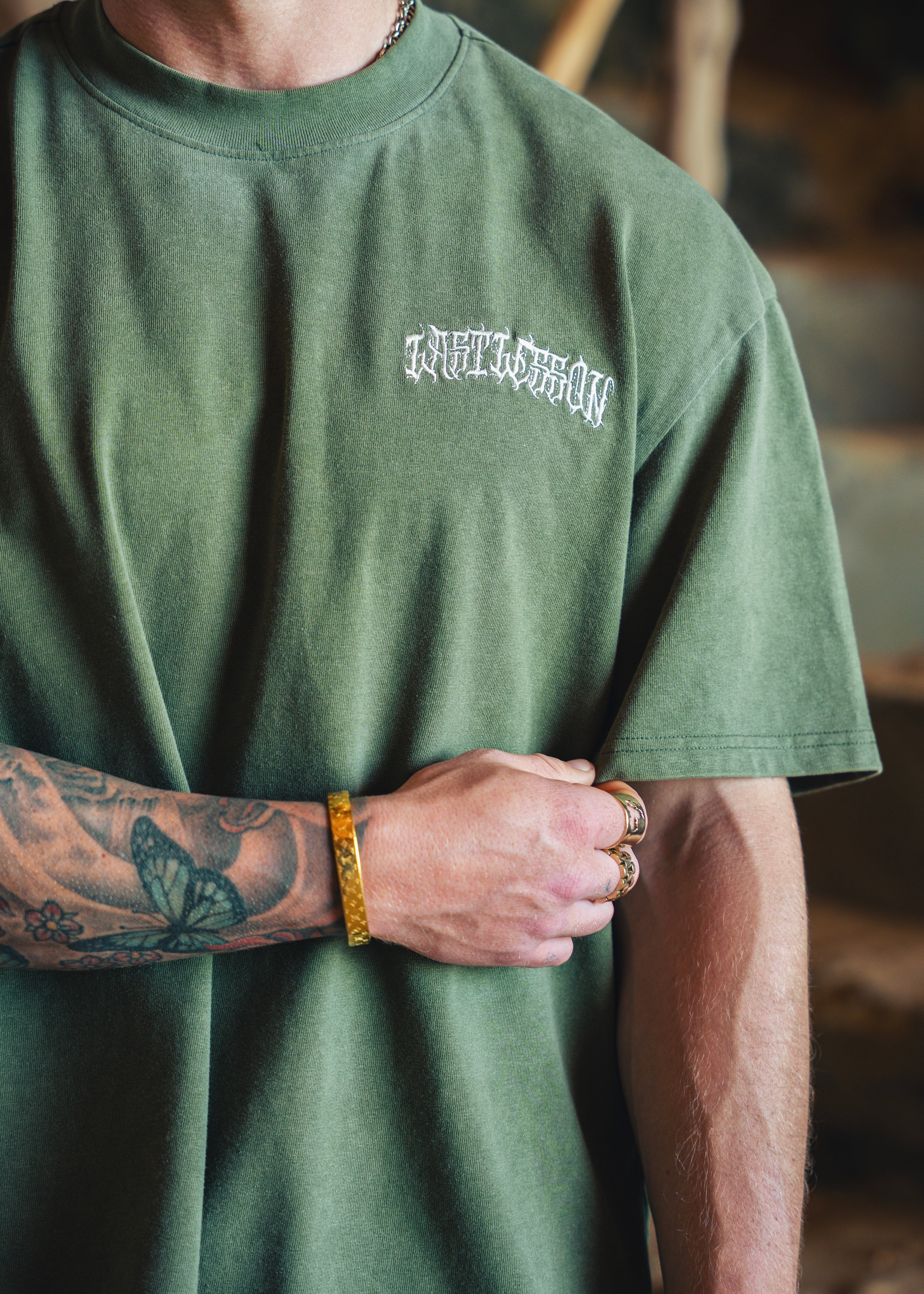 Last Lesson Script Army Green T-Shirt