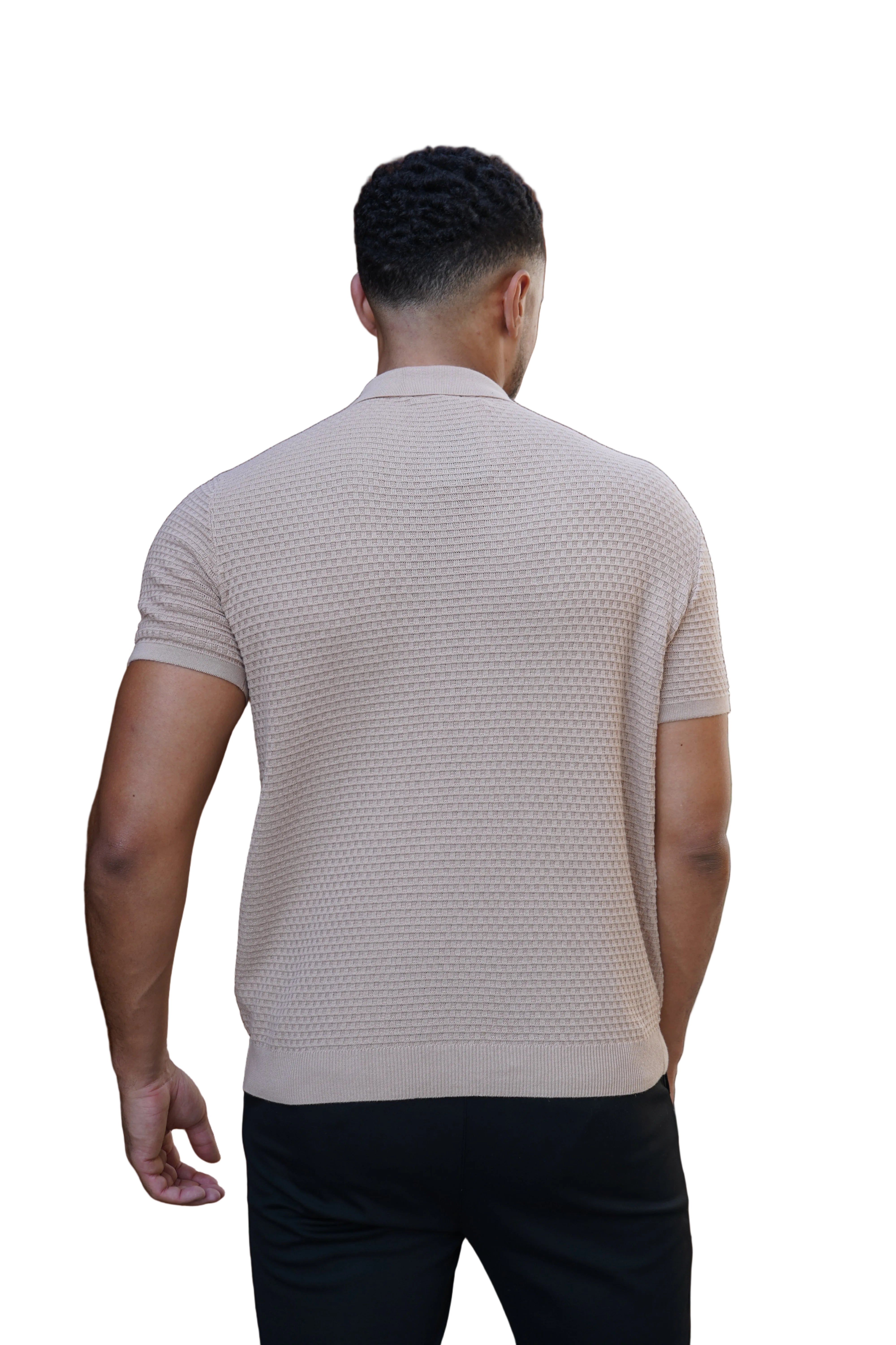 CAPO Micro Square Taupe Polo Shirt