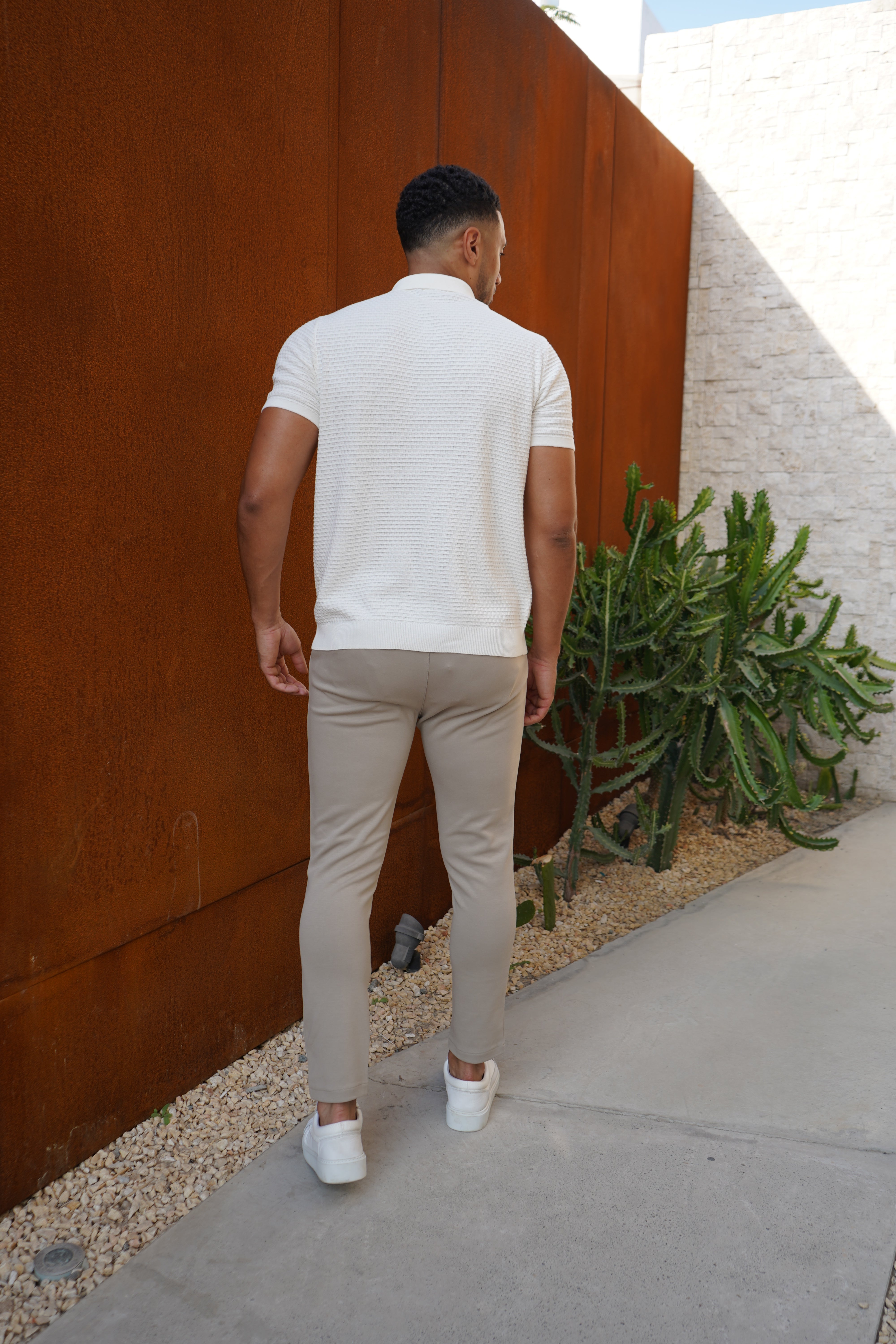 CAPO Micro Square Off White Polo Shirt