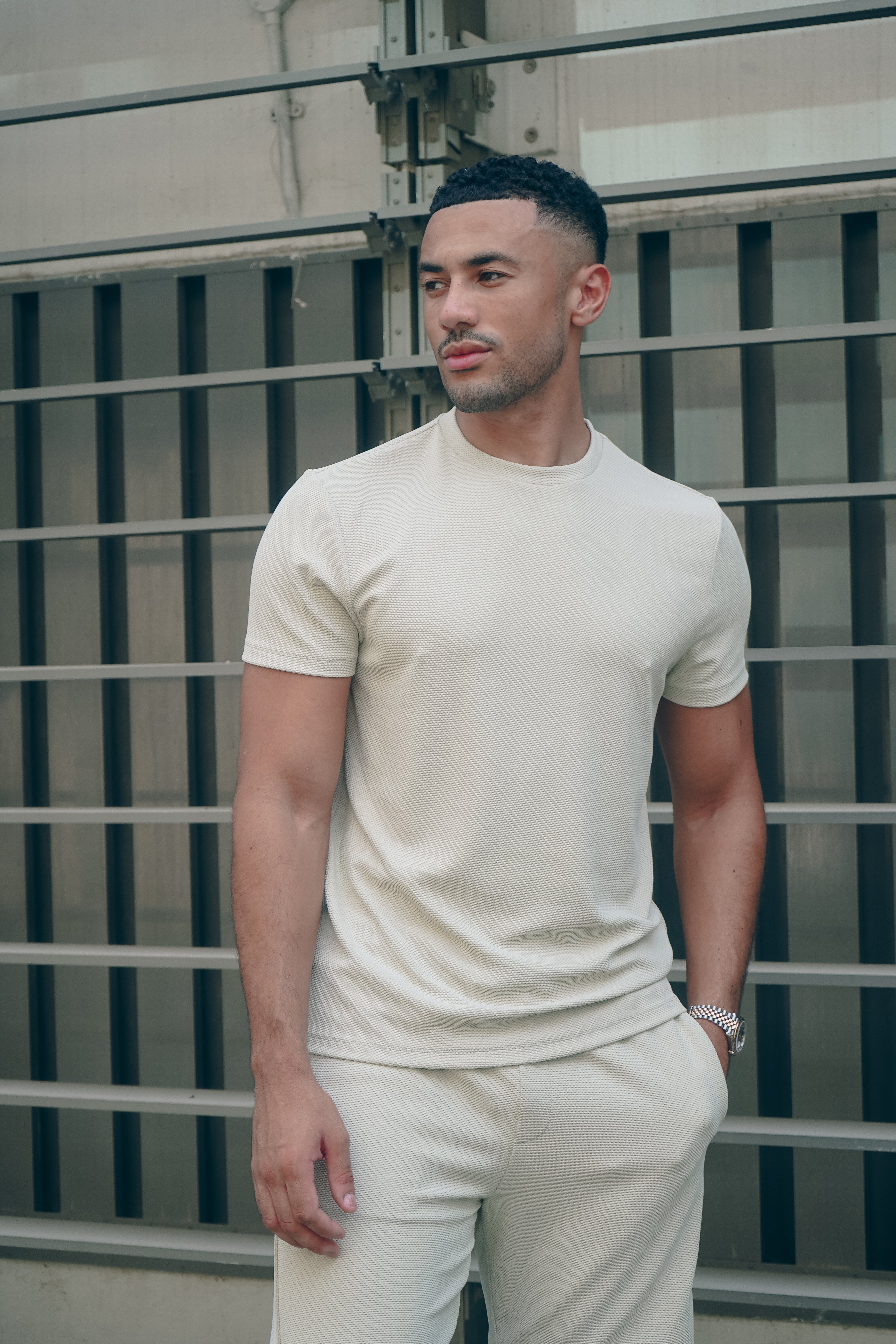 CAPO Textured Light Beige T-Shirt