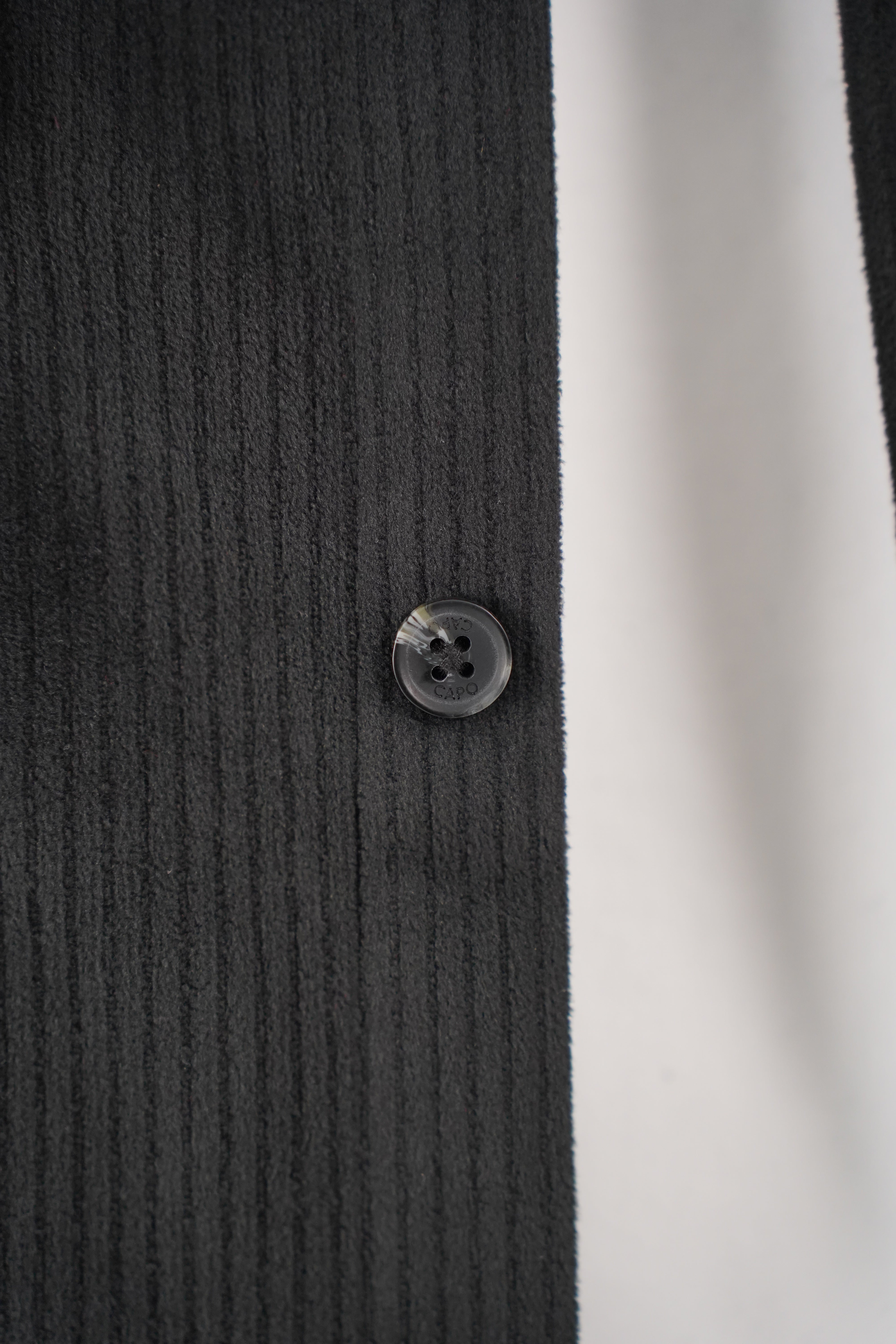 Detail view of CAPO Corduroy Black Overshirt