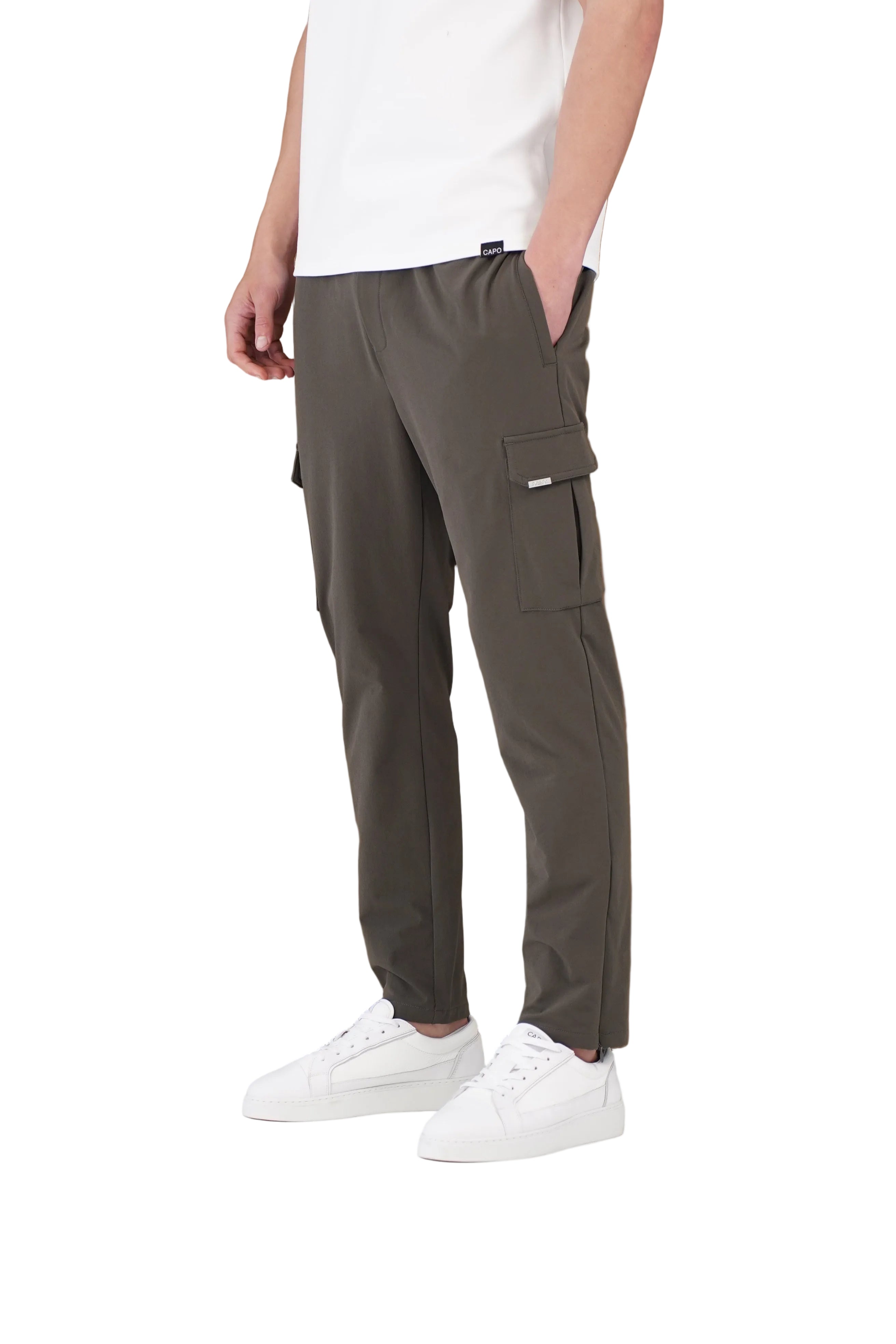 Front view of CAPO Utility Regular Khaki Cargo Pants
