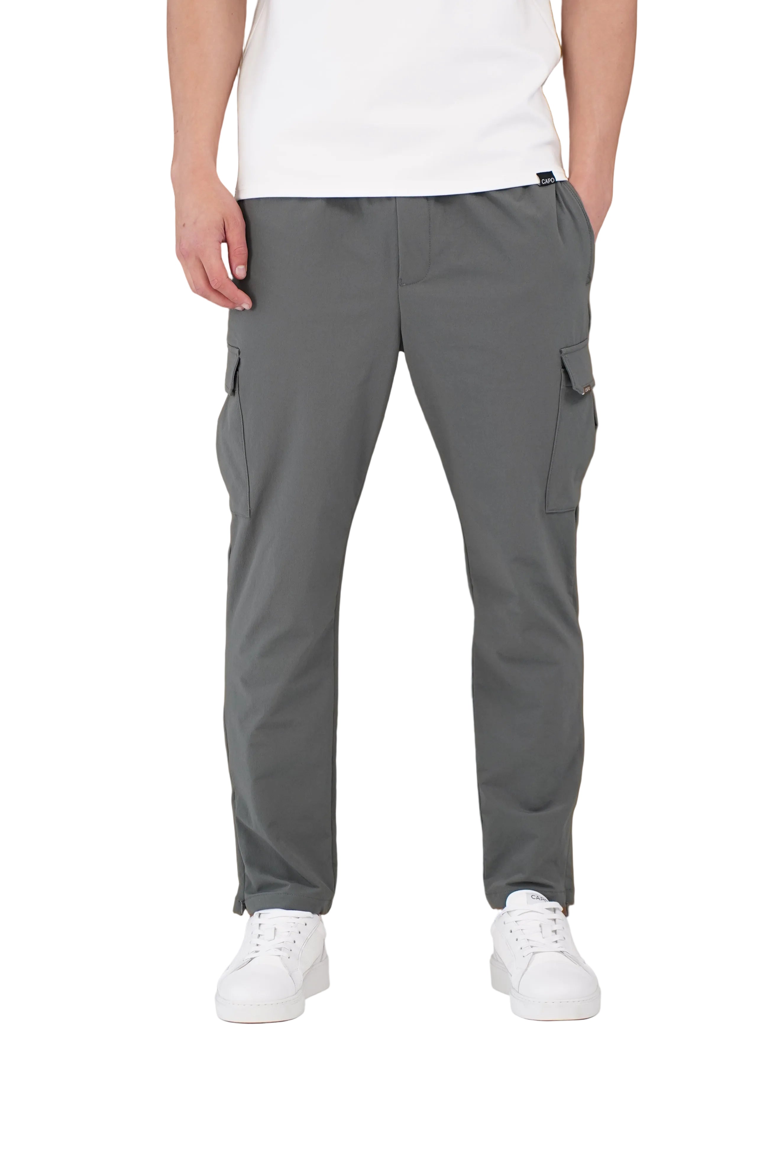 Front view of CAPO Utility Regular Charcoal Cargo Pants