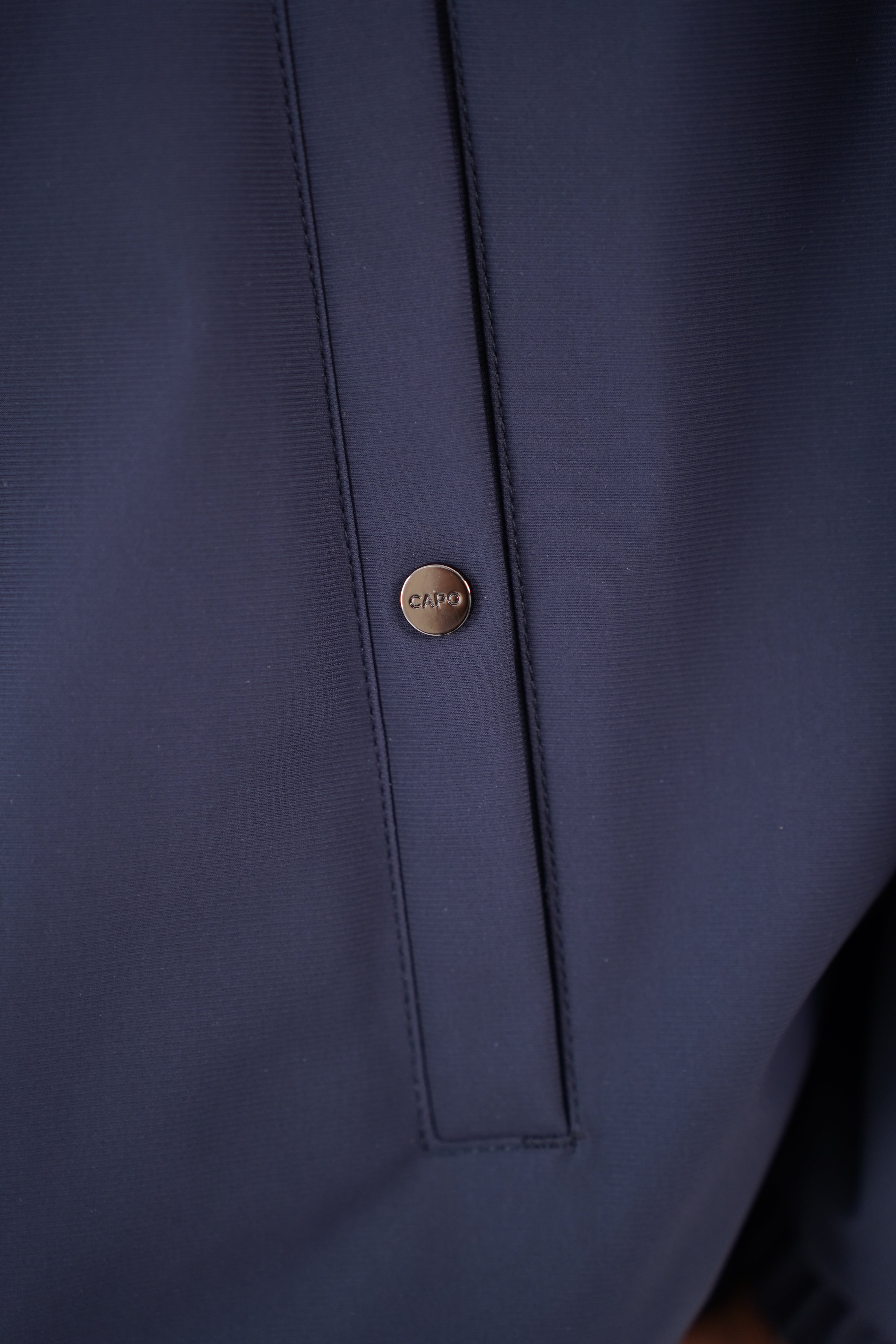 Pocket view of CAPO Padded Collar Navy Jacket