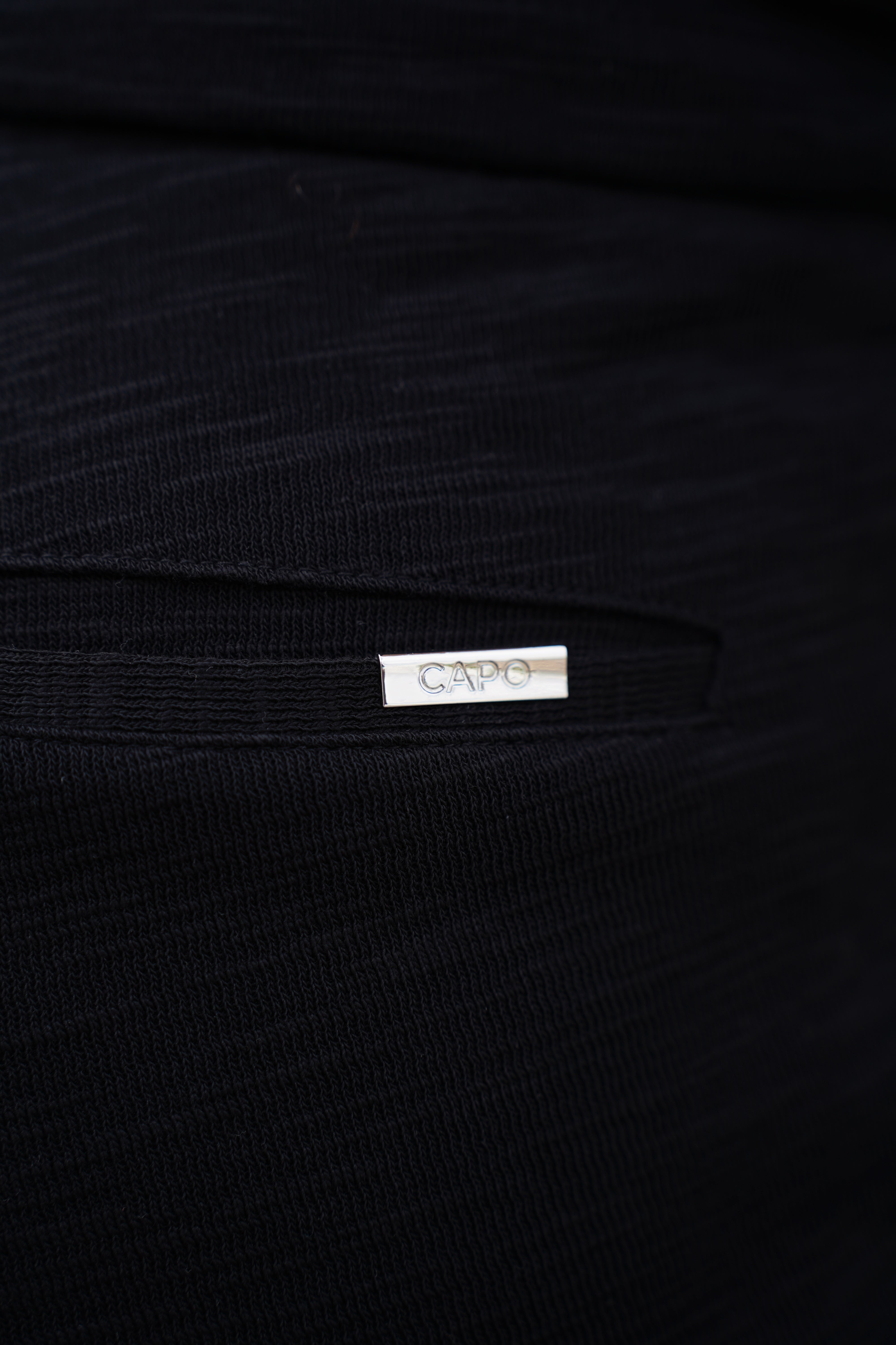 CAPO Jersey Slub Black Shorts