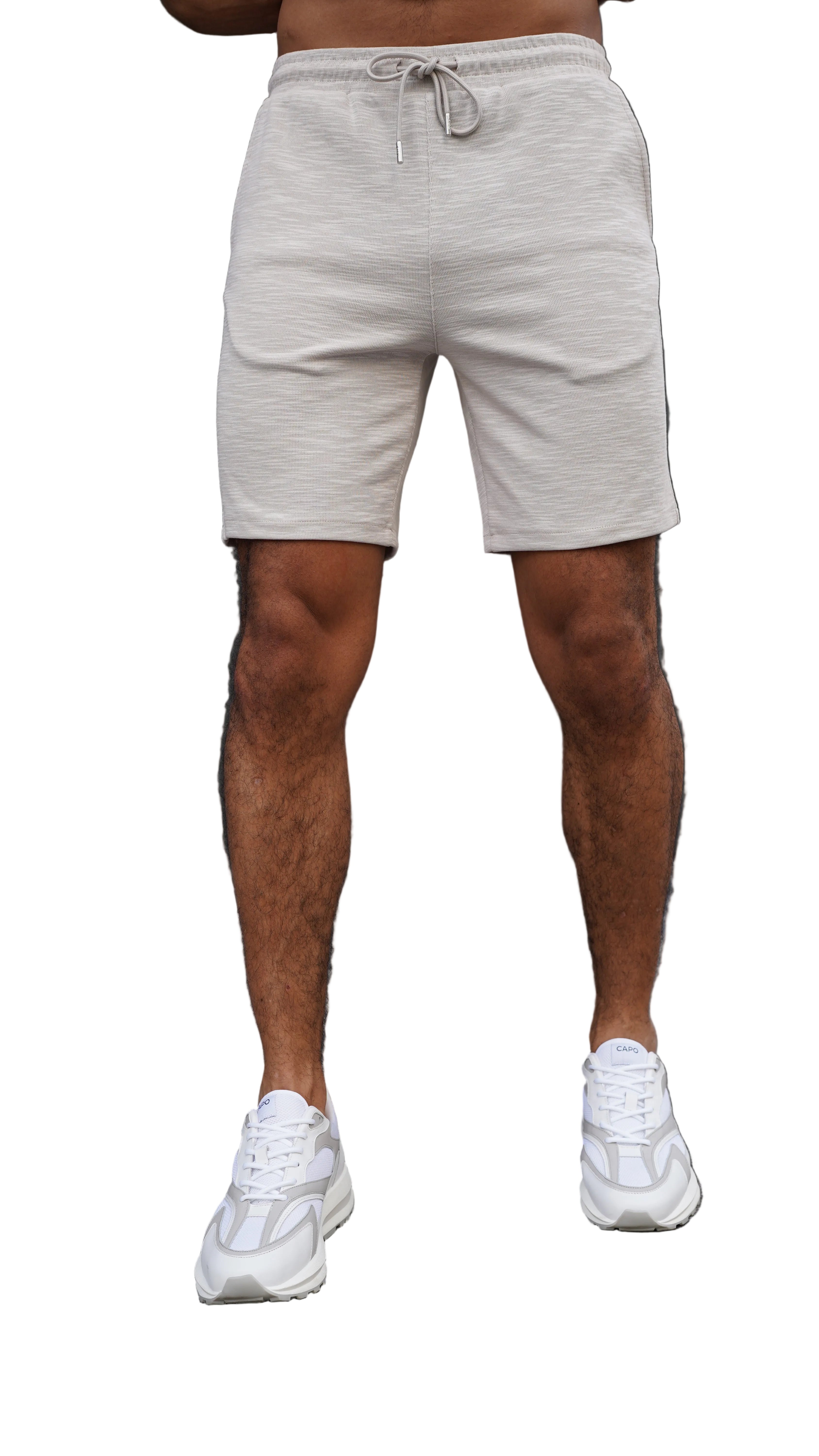 Front view Jersey Slub Stone Grey Shorts
