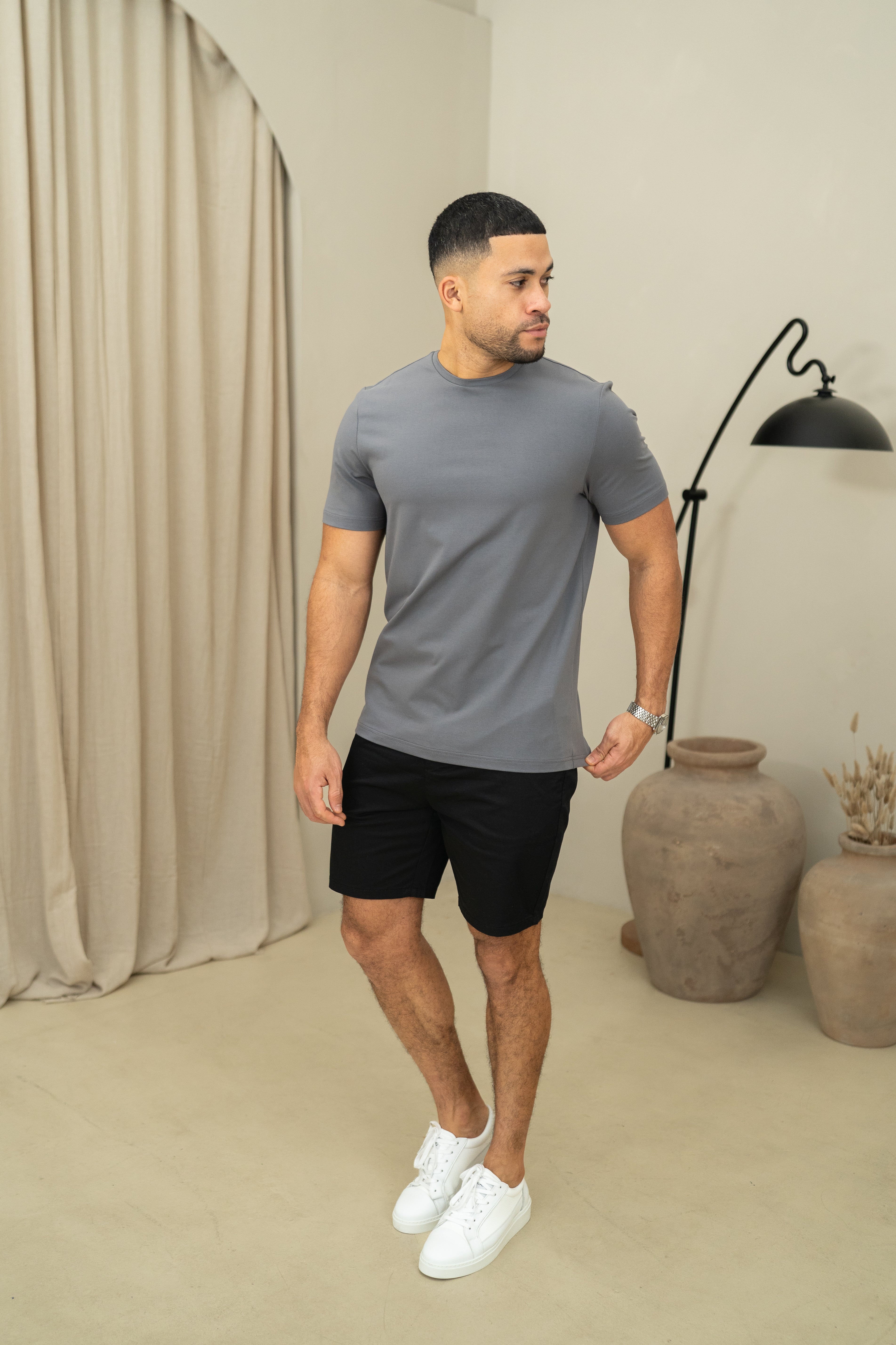 CAPO Every Day Crew Neck Cotton Slate Grey T-Shirt